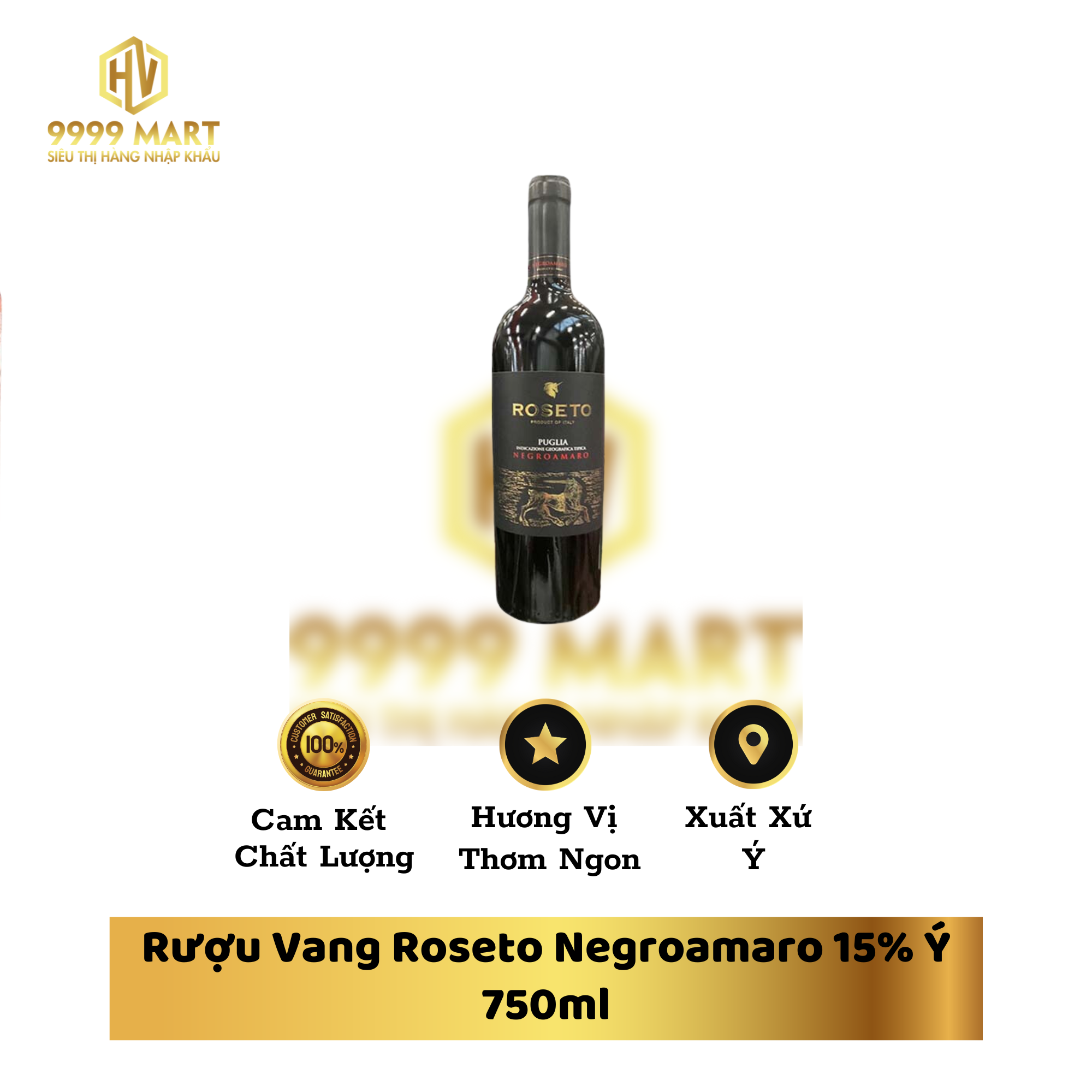 Rượu Vang Roseto Negroamaro 15% Ý 750ml