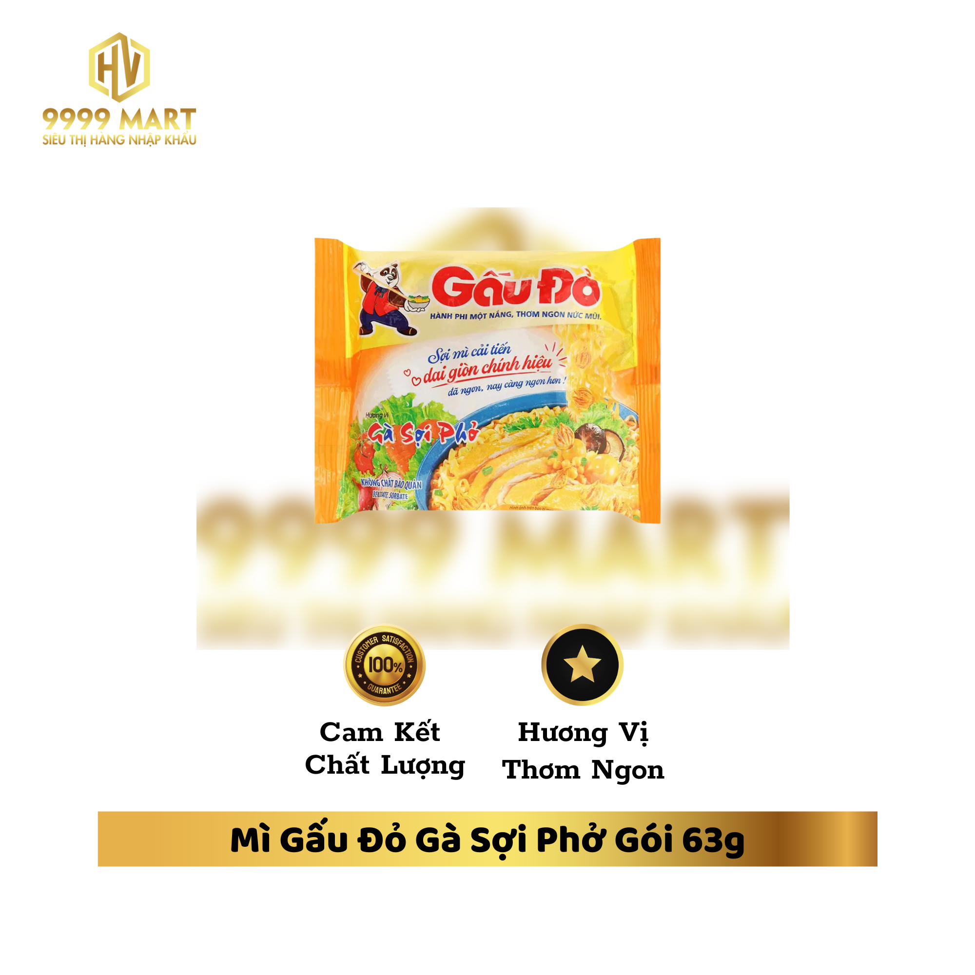 Mì Gấu Đỏ Gà Sợi Phở Gói 63g