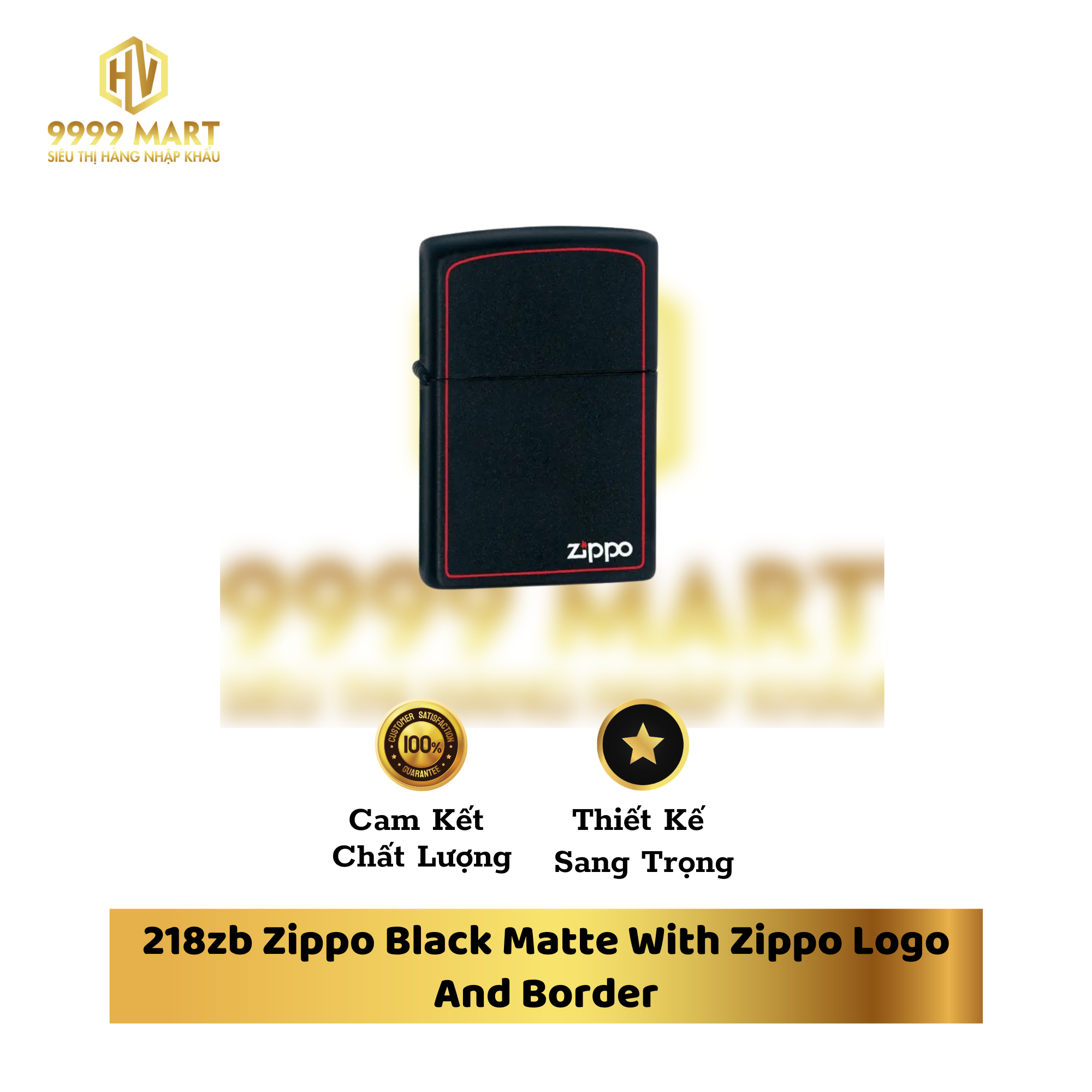 218zb Zippo Black Matte With Zippo Logo And Border