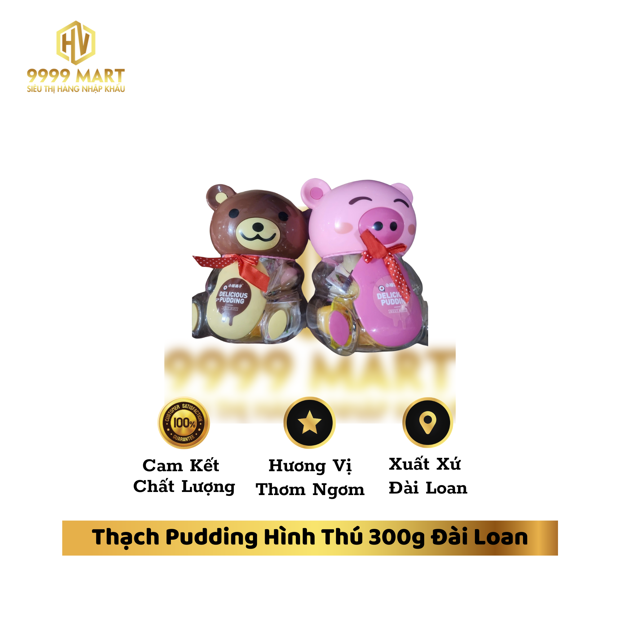 Thạch Pudding Hình Thú 300g Đài Loan