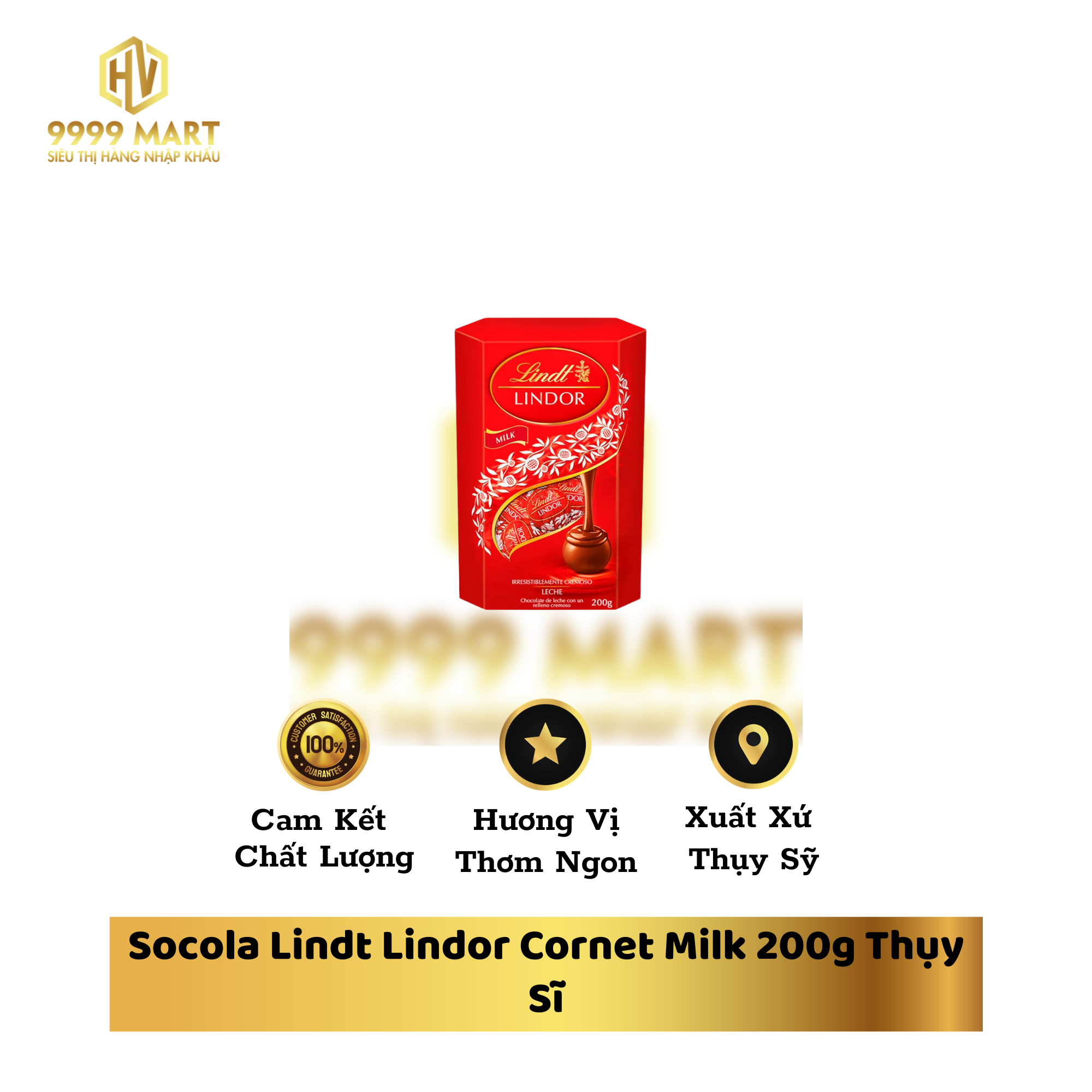 Socola Lindt Lindor Cornet Milk 200g Thụy Sĩ