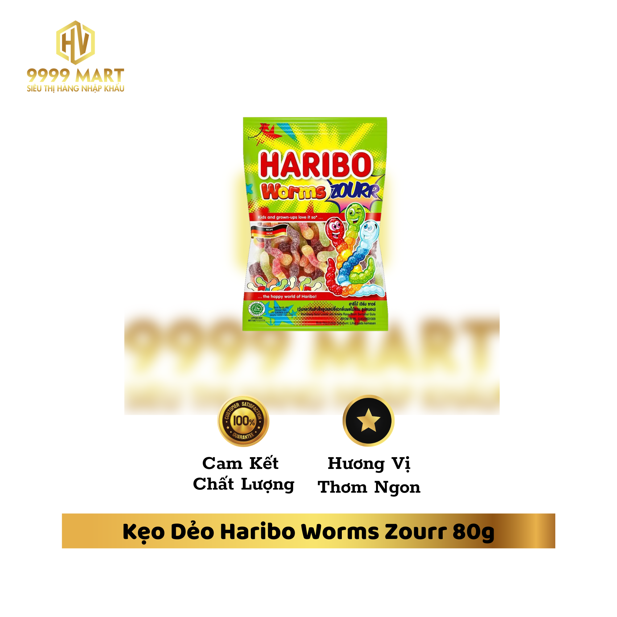 Kẹo Dẻo Haribo Worms Zourr 80g