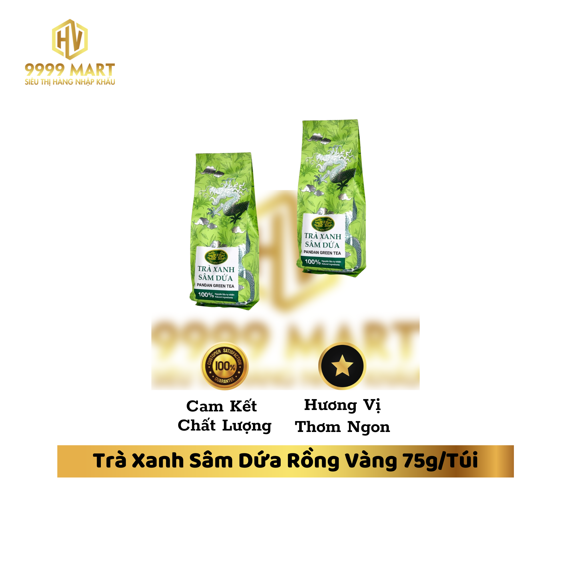 Trà Xanh Sâm Dứa Rồng Vàng 75g/Túi