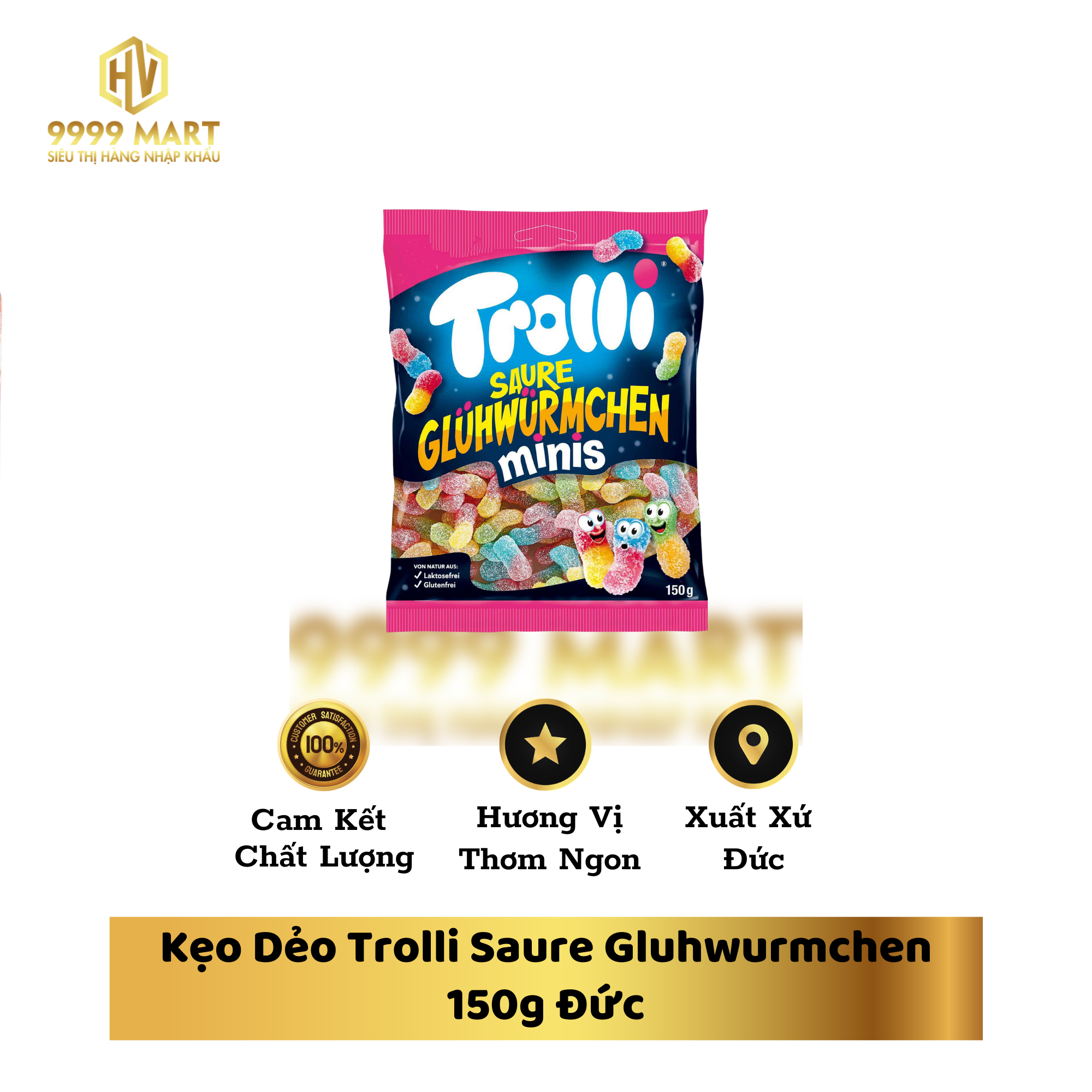 Kẹo Dẻo Trolli Saure Gluhwurmchen 150g Đức
