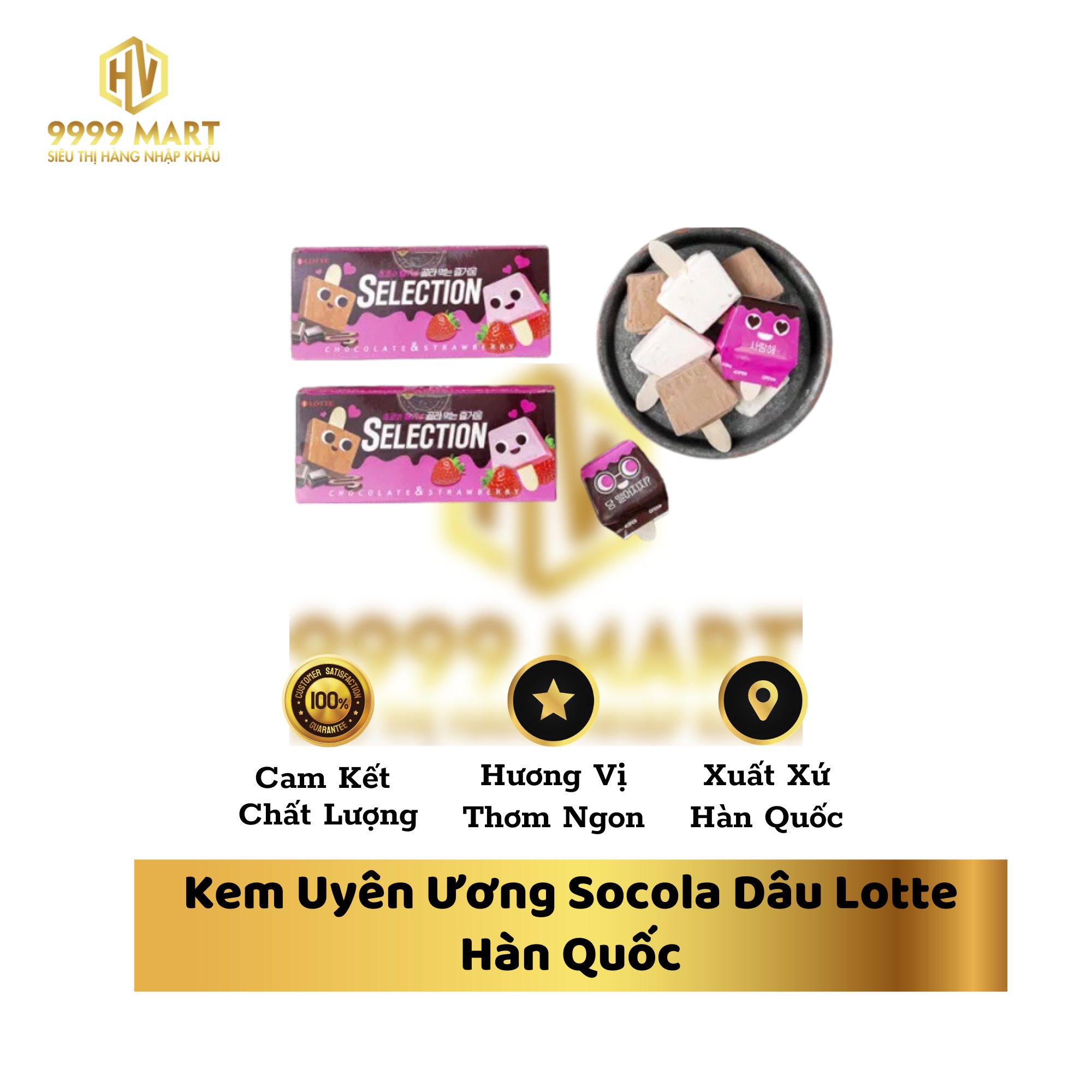 Kem Uyên Ương Socola Dâu Lotte Hàn Quốc