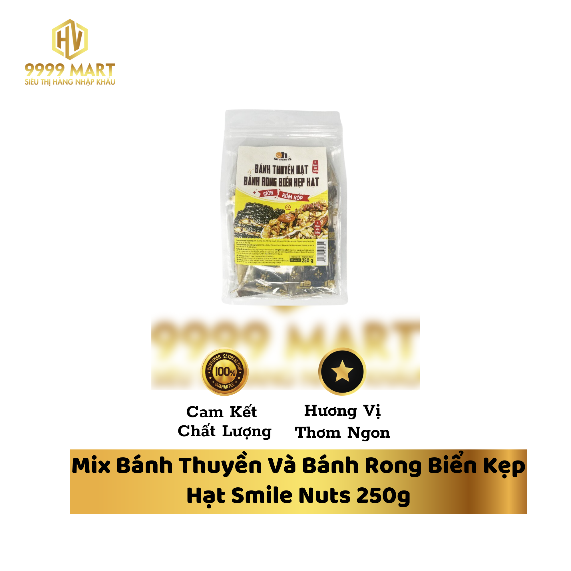 Mix Bánh Thuyền Và Bánh Rong Biển Kẹp Hạt Smile Nuts 250g