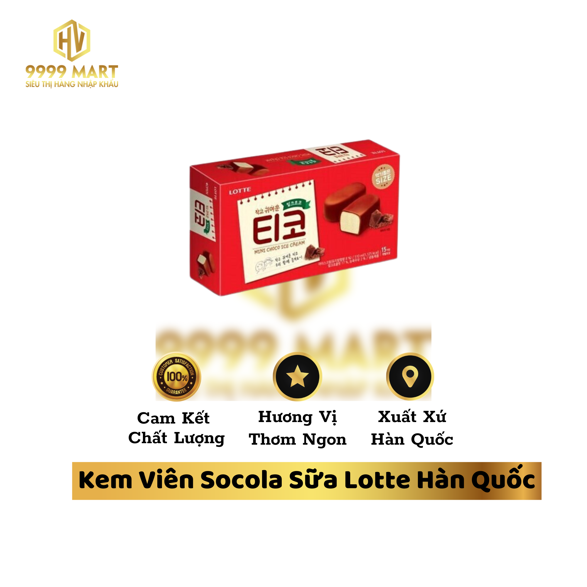 Kem Viên Socola Sữa Lotte Hàn Quốc