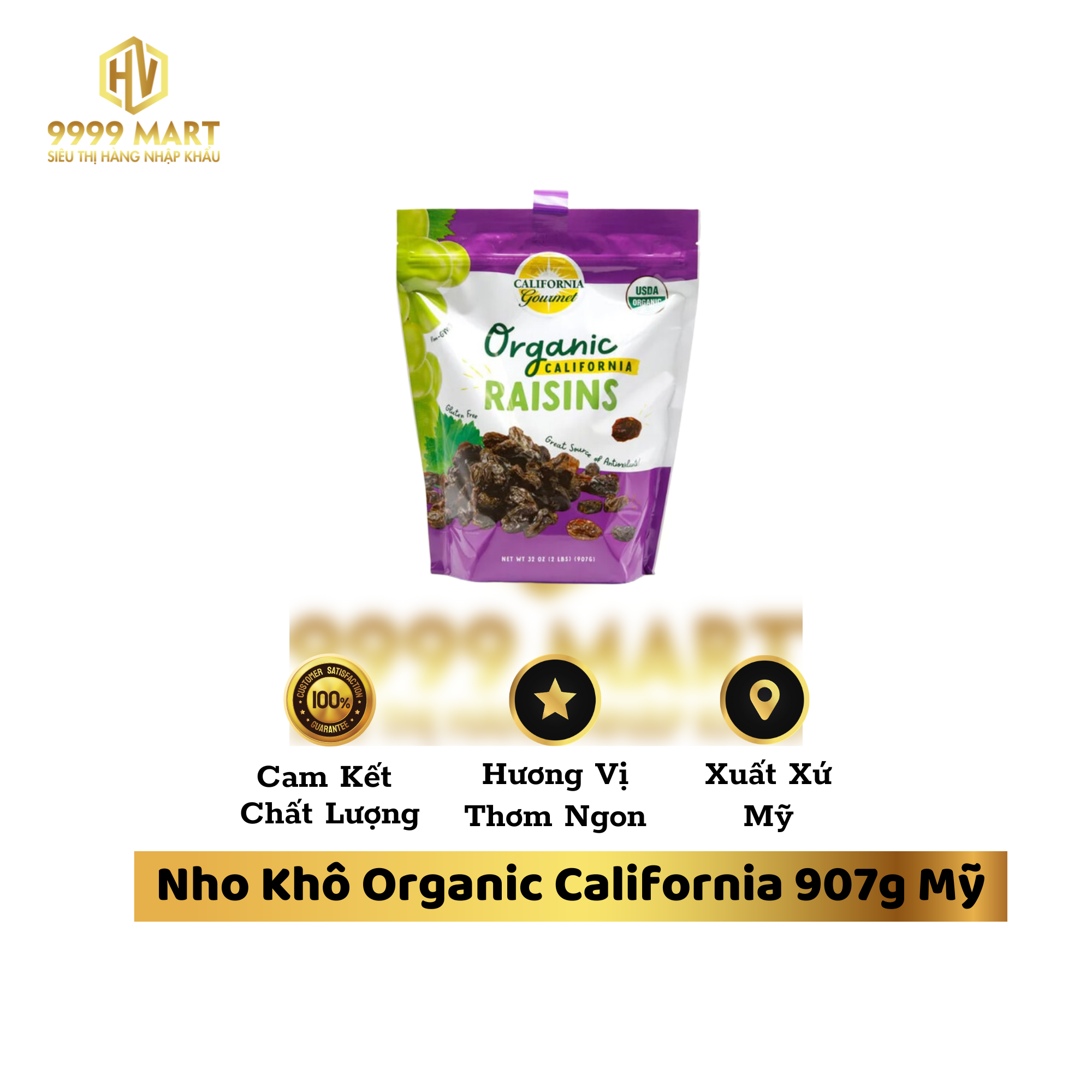 Nho Khô Organic California 907g Mỹ