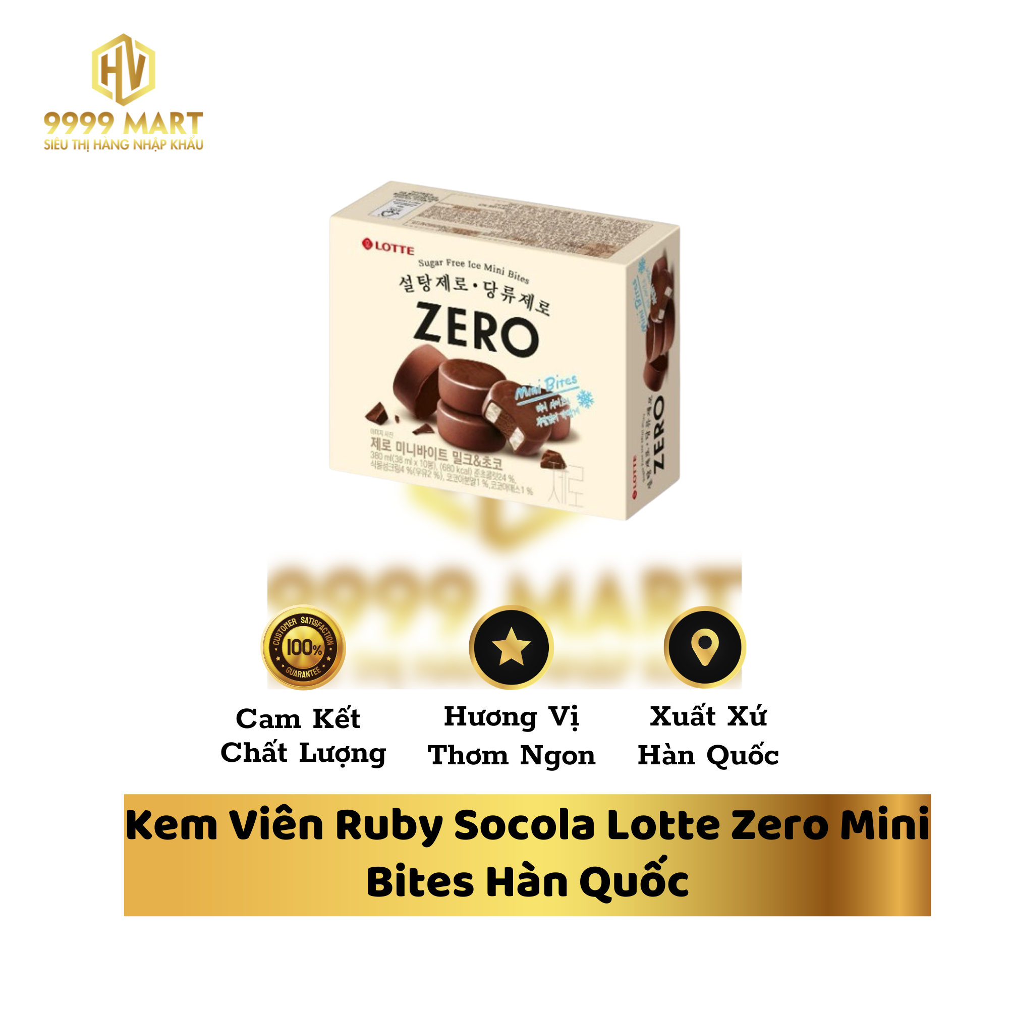 Kem Viên Ruby Socola Lotte Zero Mini Bites Hàn Quốc