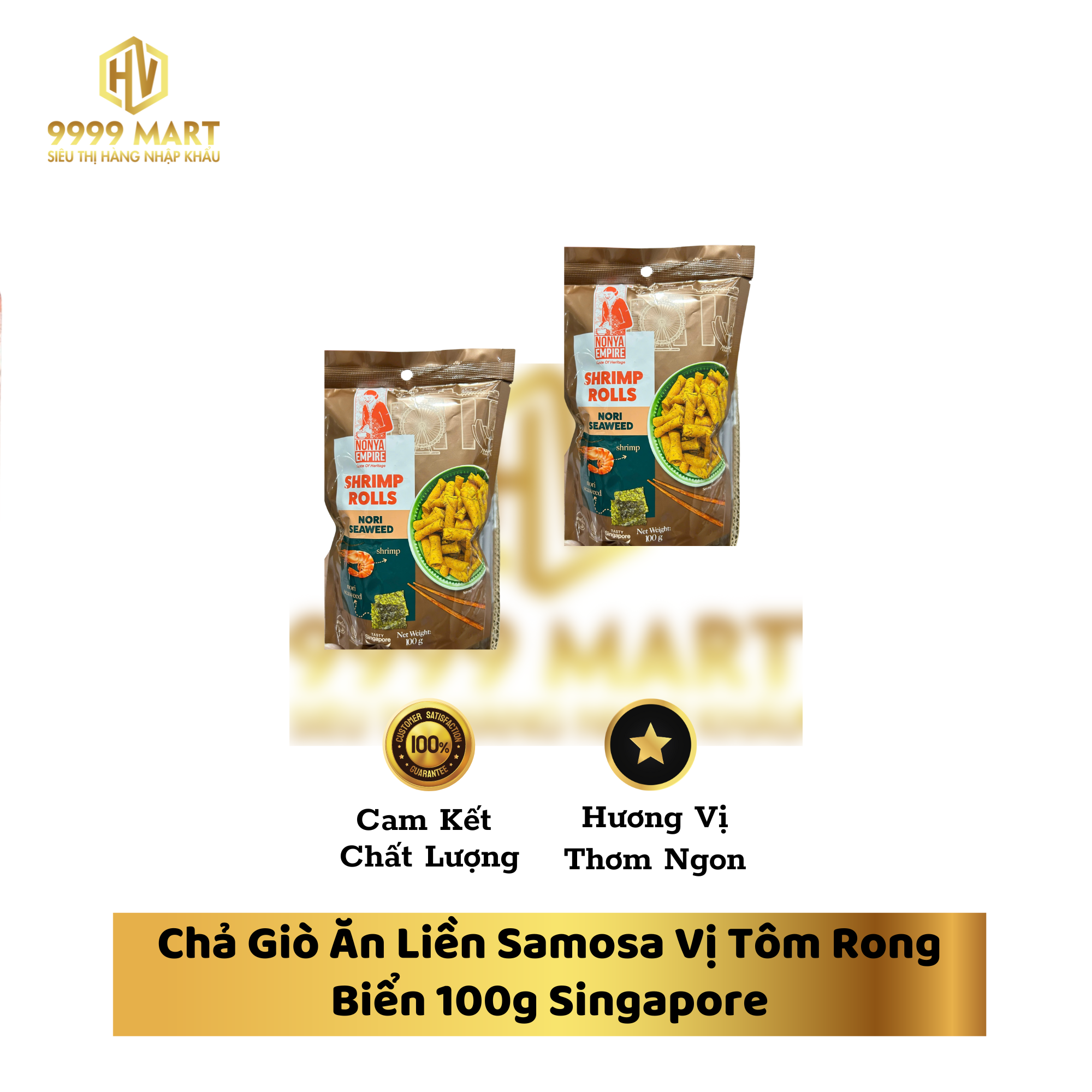 Chả Giò Ăn Liền Samosa Vị Tôm Rong Biển 100g Singapore