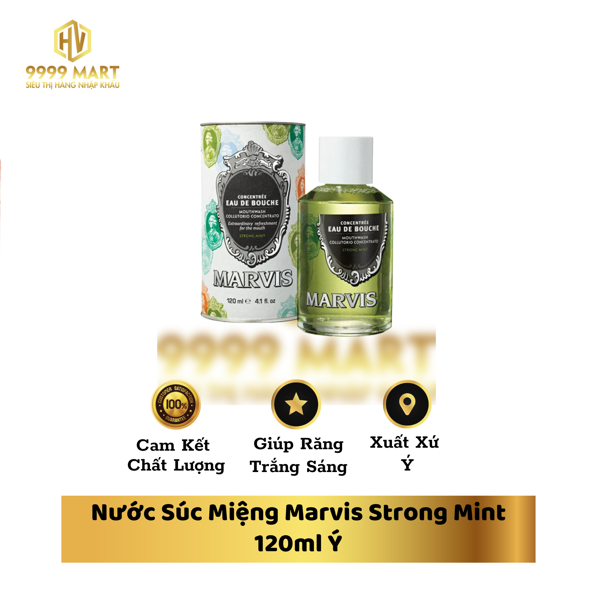 Nước Súc Miệng Marvis Strong Mint 120ml Ý