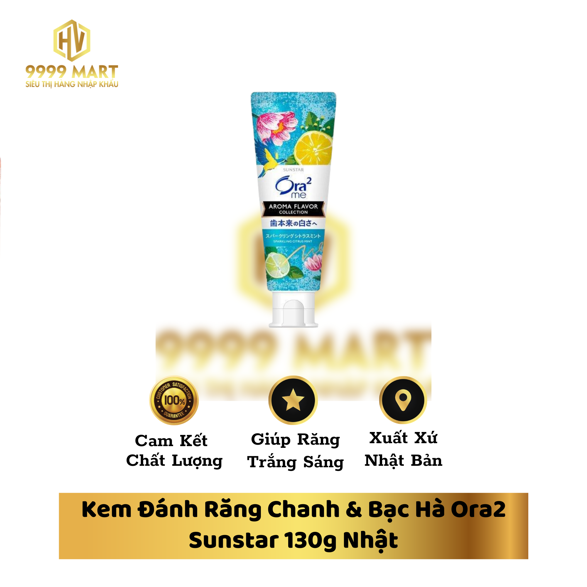 Kem Đánh Răng Chanh & Bạc Hà Ora2 Sunstar 130g Nhật