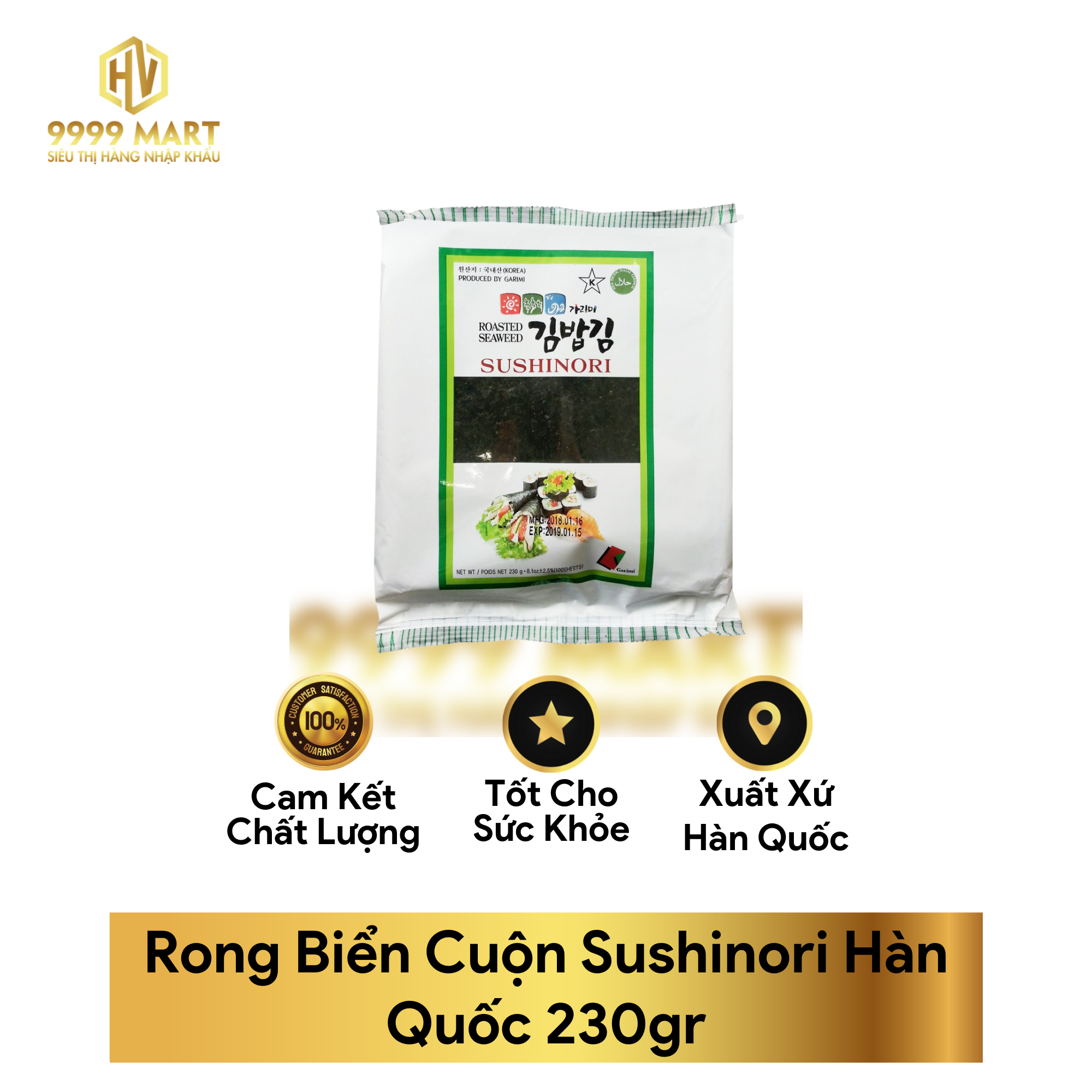 Rong Biển Cuộn Sushinori Hàn Quốc 230gr