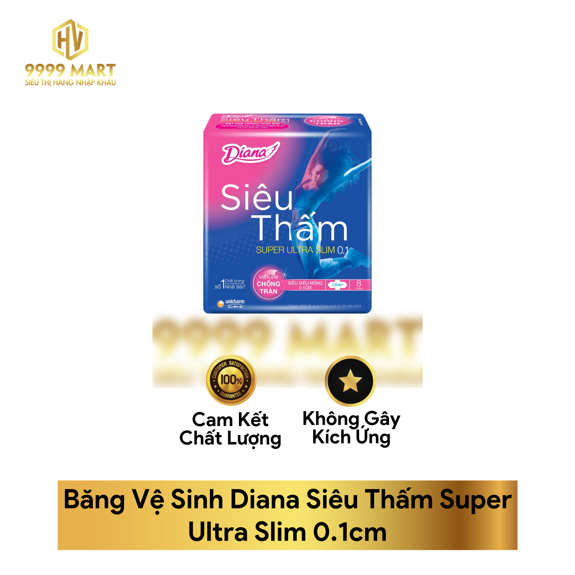 Băng Vệ Sinh Diana Siêu Thấm Super Ultra Slim 0.1cm