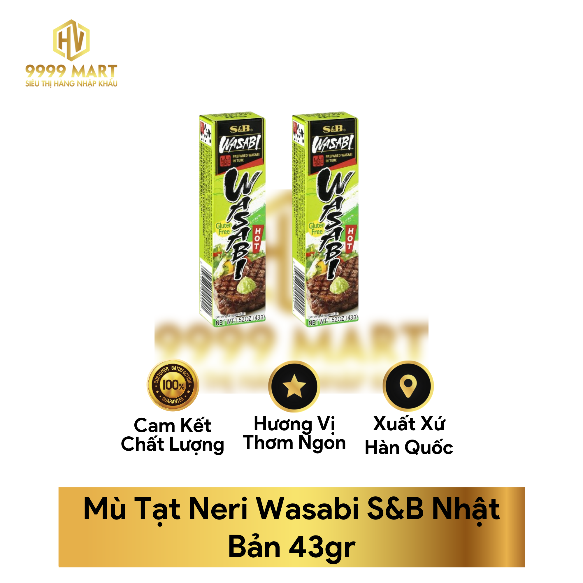 Mù Tạt Neri Wasabi S&B Nhật Bản 43gr