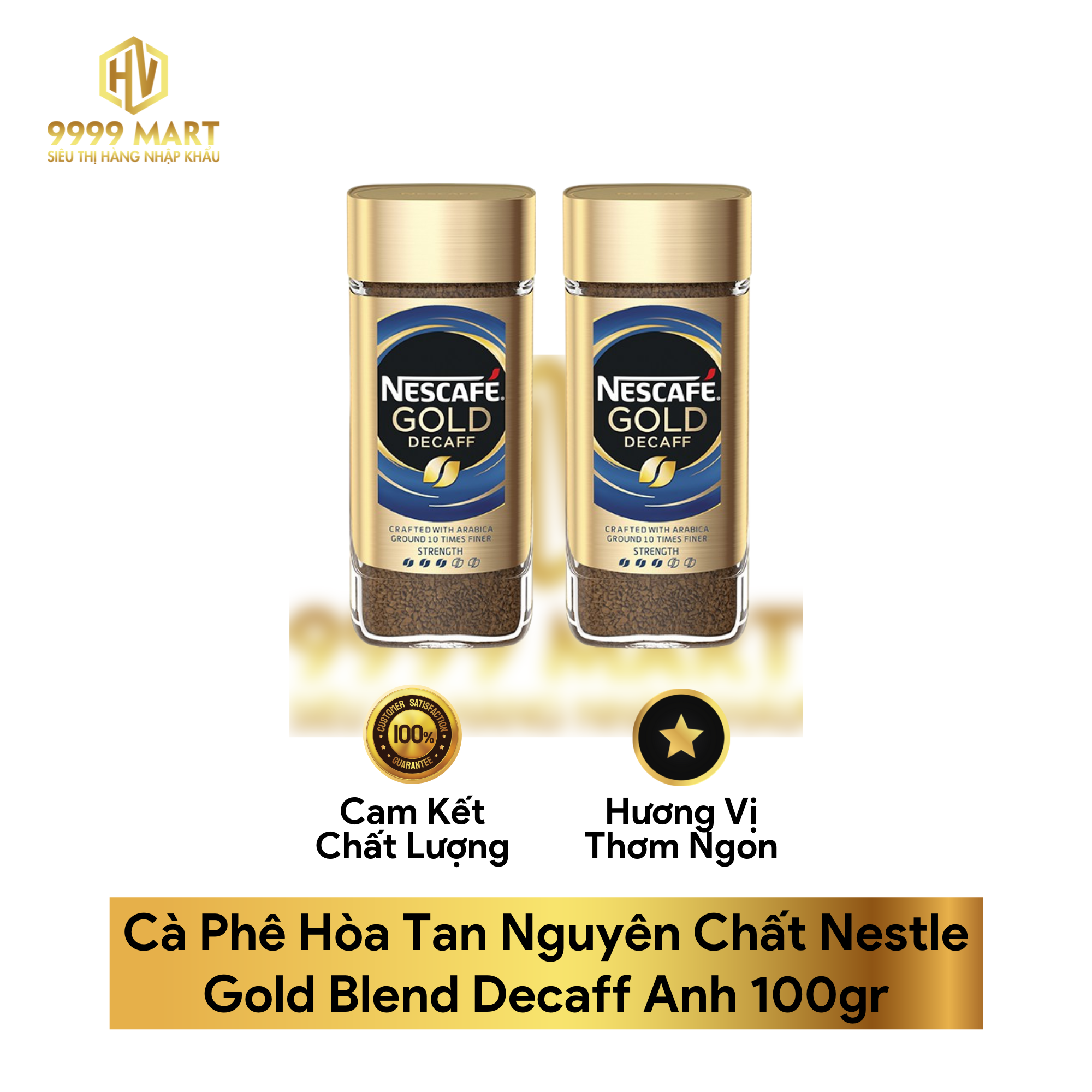 Cà Phê Hòa Tan Nguyên Chất Nestle Gold Blend Decaff Anh 100gr