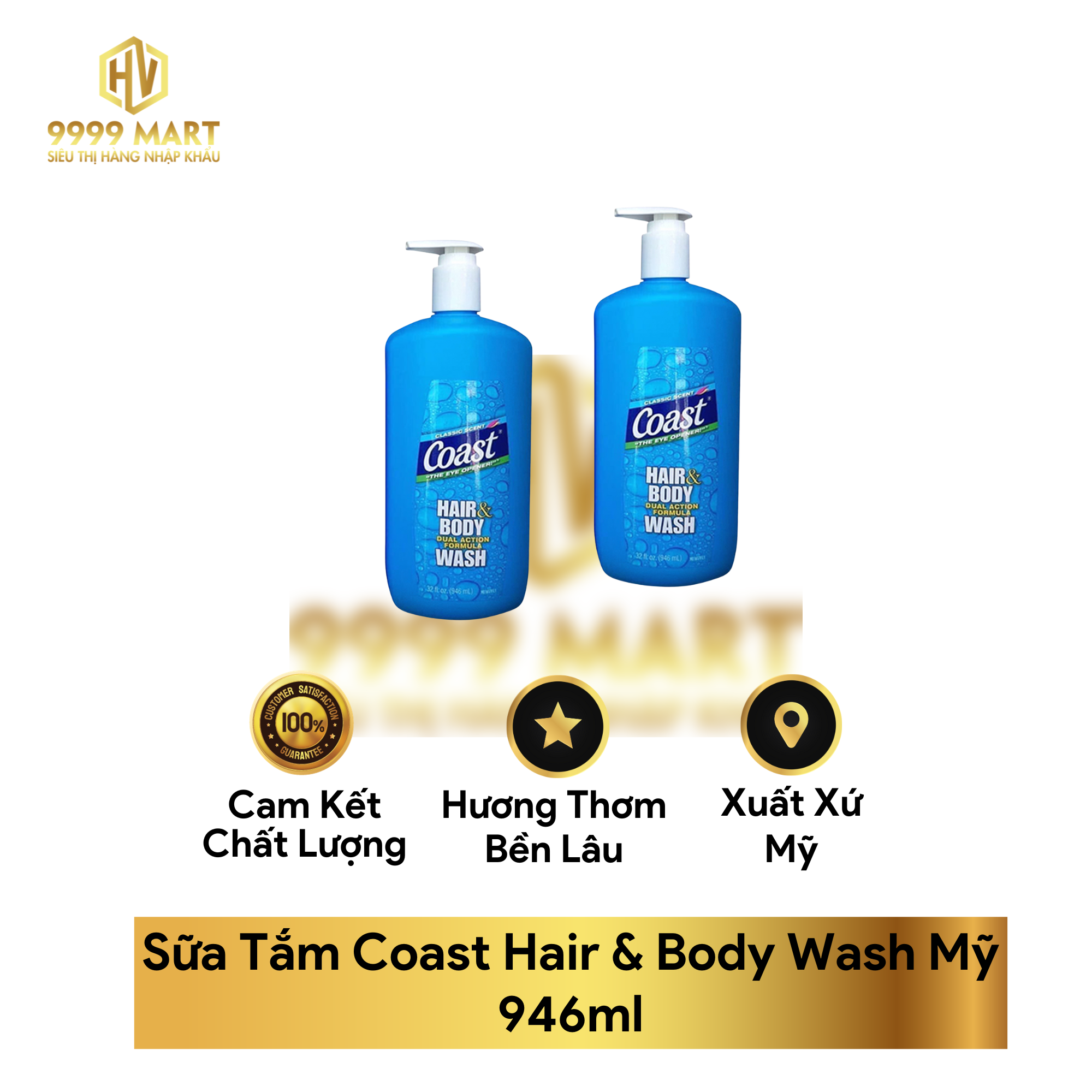 Sữa Tắm Coast Hair & Body Wash Mỹ 946ml