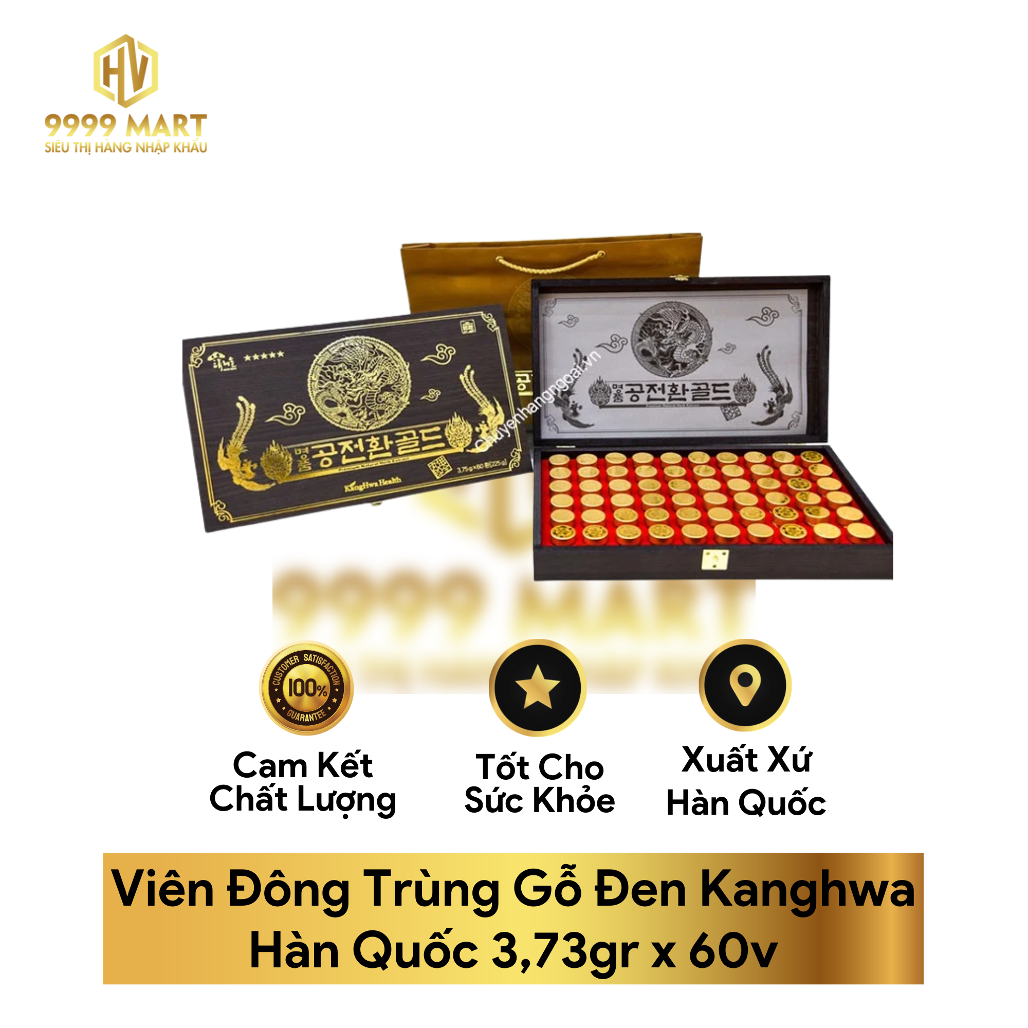 Viên Đông Trùng Gỗ Đen Kanghwa Hàn Quốc 3,73gr x 60v