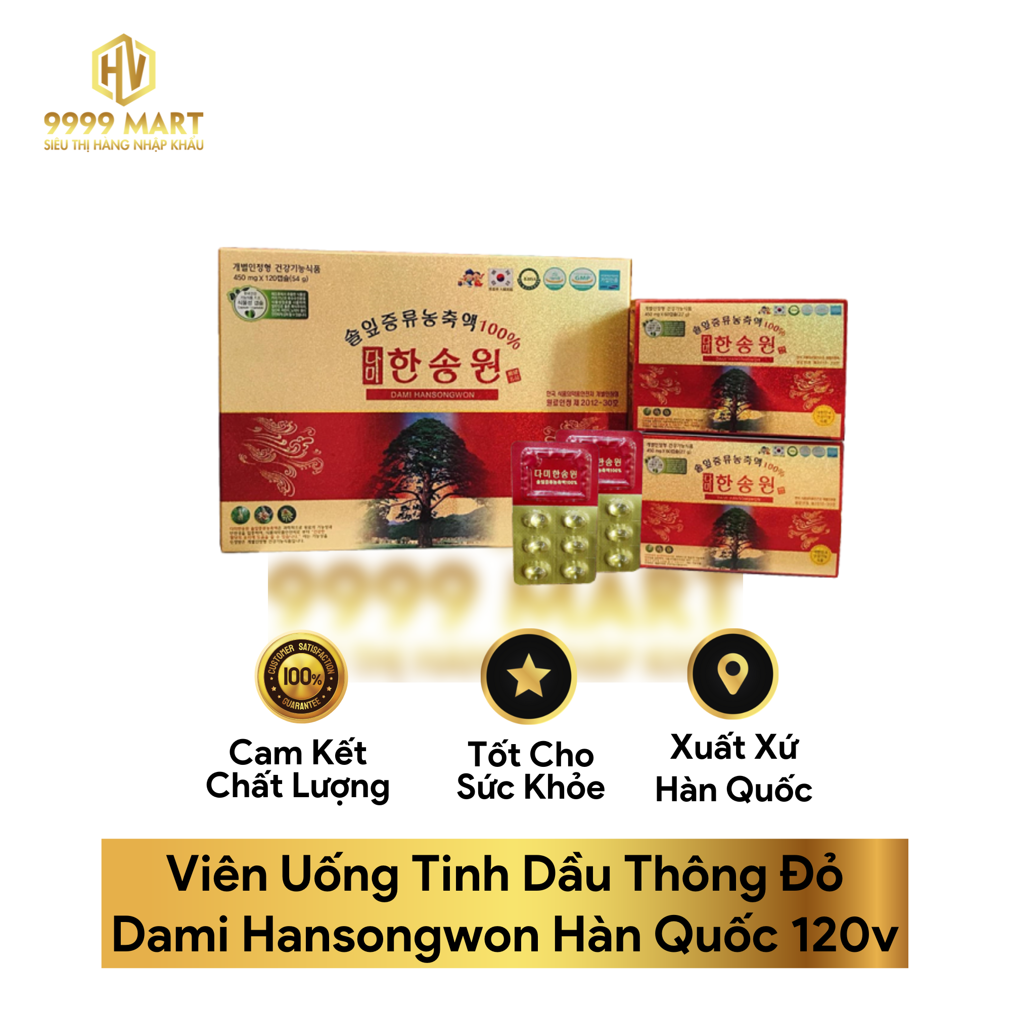 Viên Uống Tinh Dầu Thông Đỏ Dami Hansongwon Hàn Quốc 120v