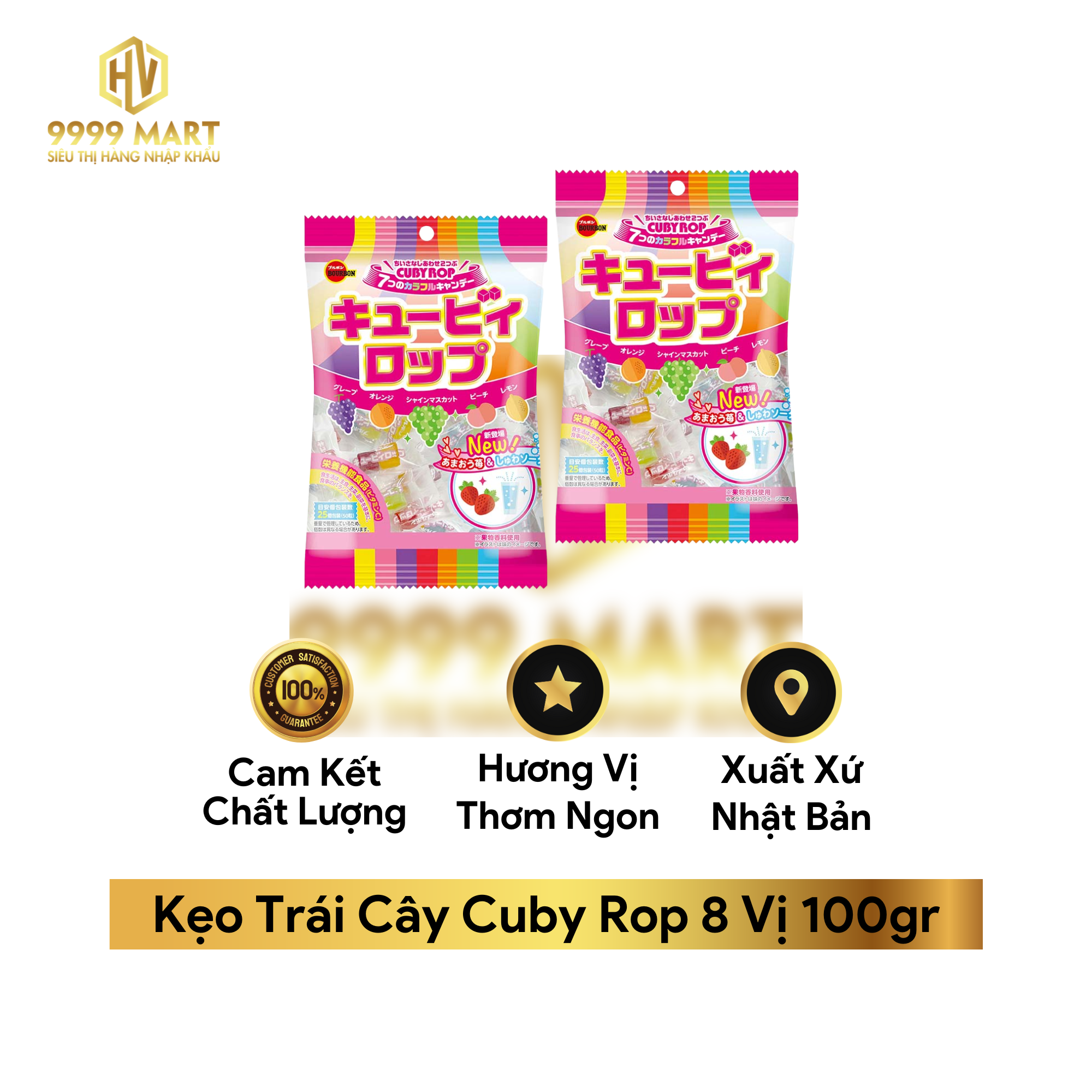 Kẹo Trái Cây Cuby Rop 8 Vị 100gr