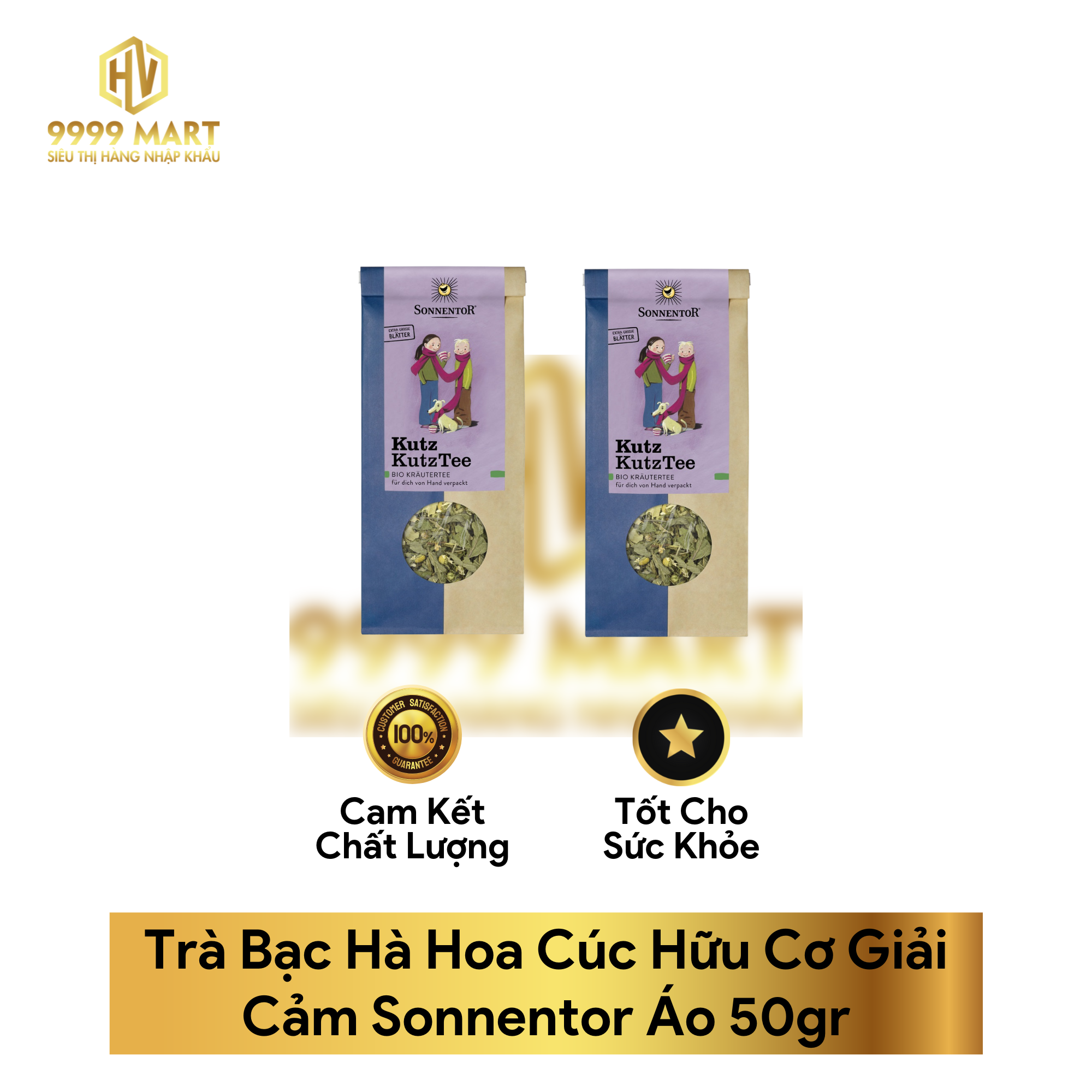 Trà Bạc Hà Hoa Cúc Hữu Cơ Giải Cảm Sonnentor Áo 50gr
