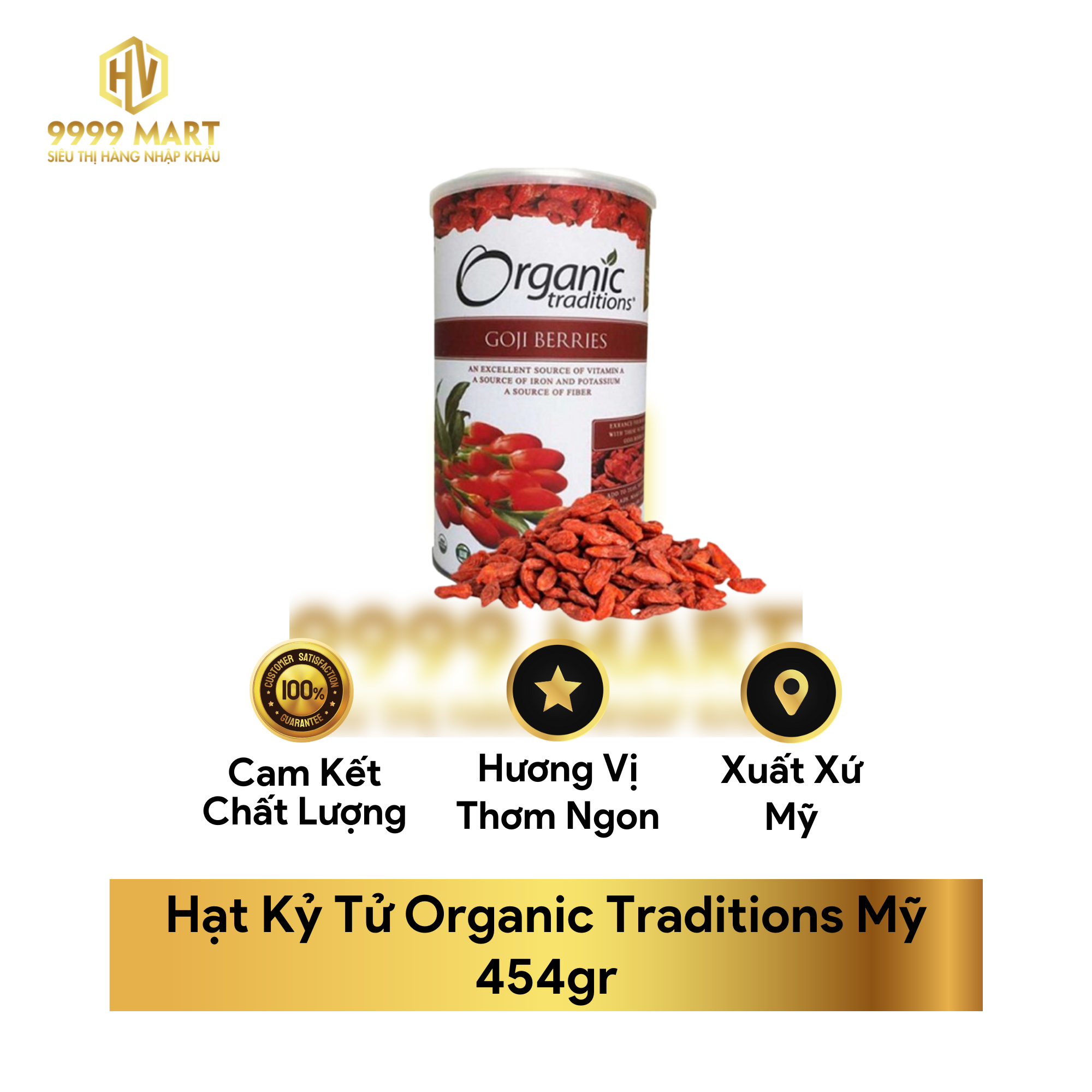 Hạt Kỷ Tử Organic Traditions Mỹ 454gr
