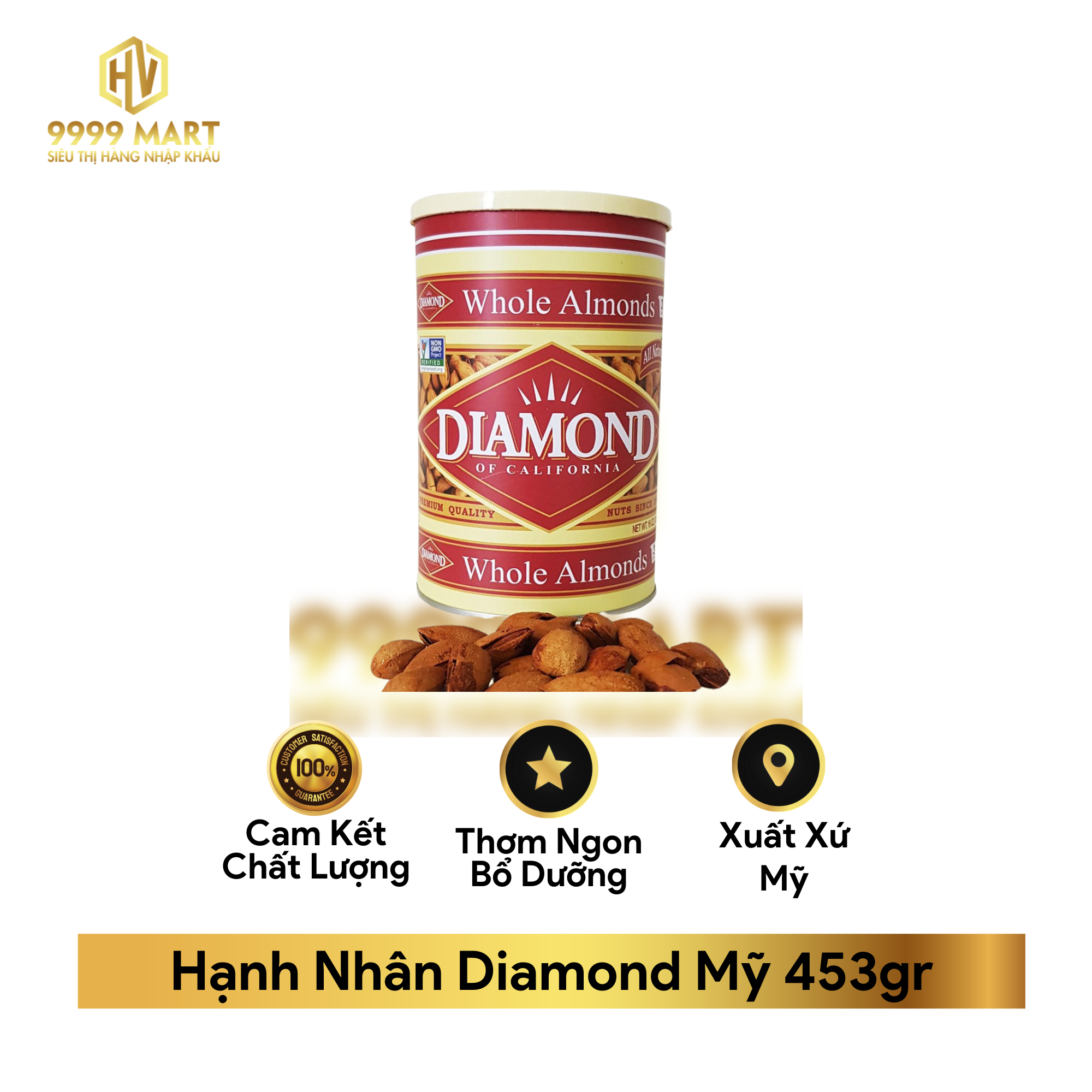 Hạnh Nhân Diamond Mỹ 453gr