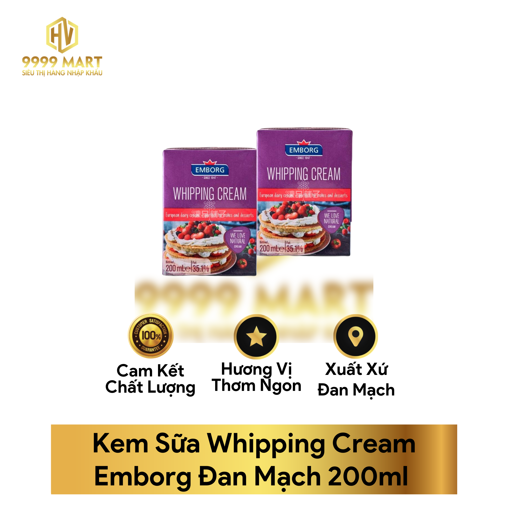 Kem Sữa Whipping Cream Emborg Đan Mạch 200ml
