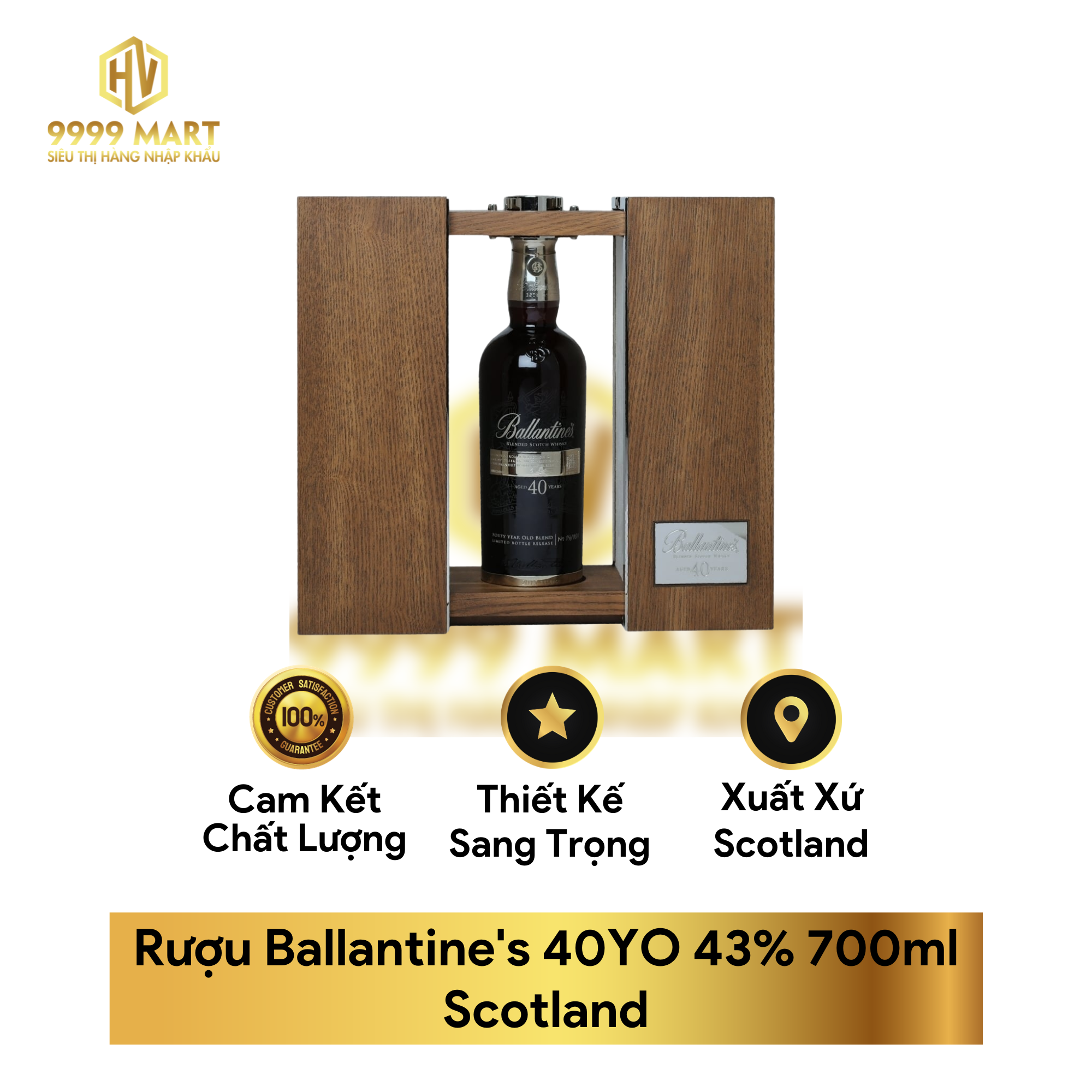 Rượu Ballantine's 40YO 43% 700ml Scotland