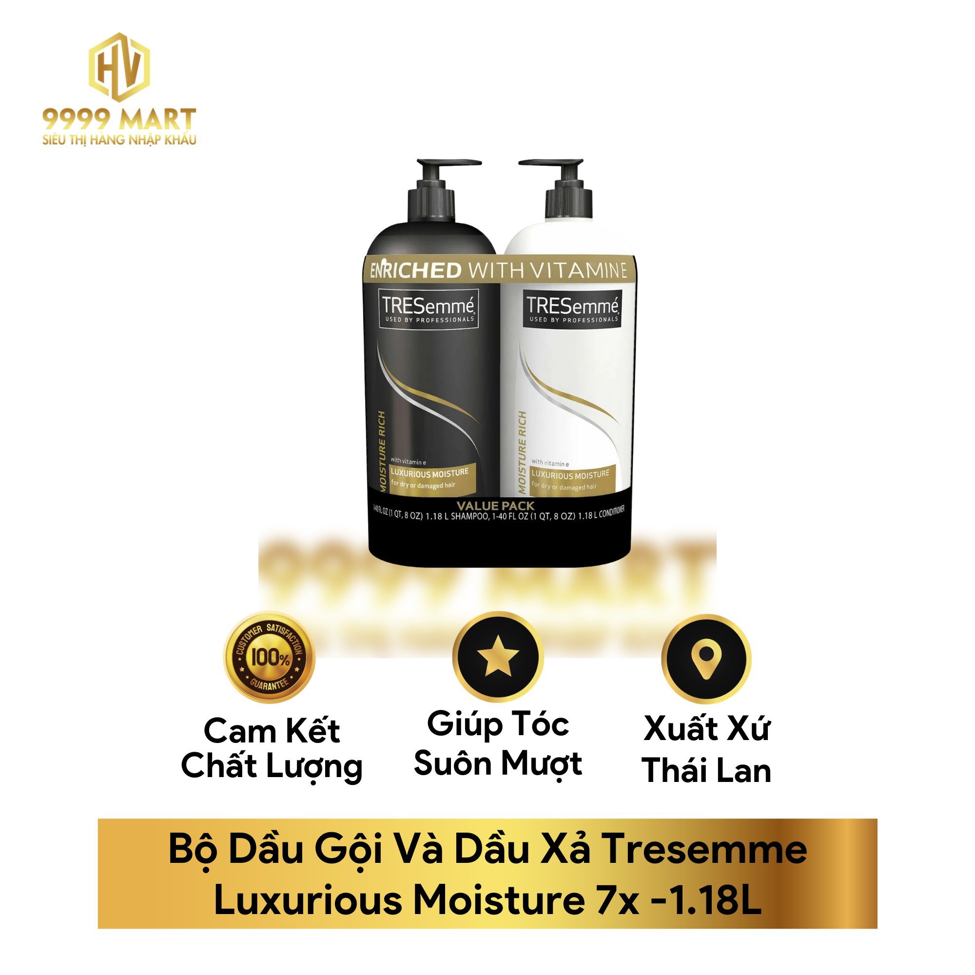 Bộ Dầu Gội Và Dầu Xả Tresemme Luxurious Moisture 7x -1.18L