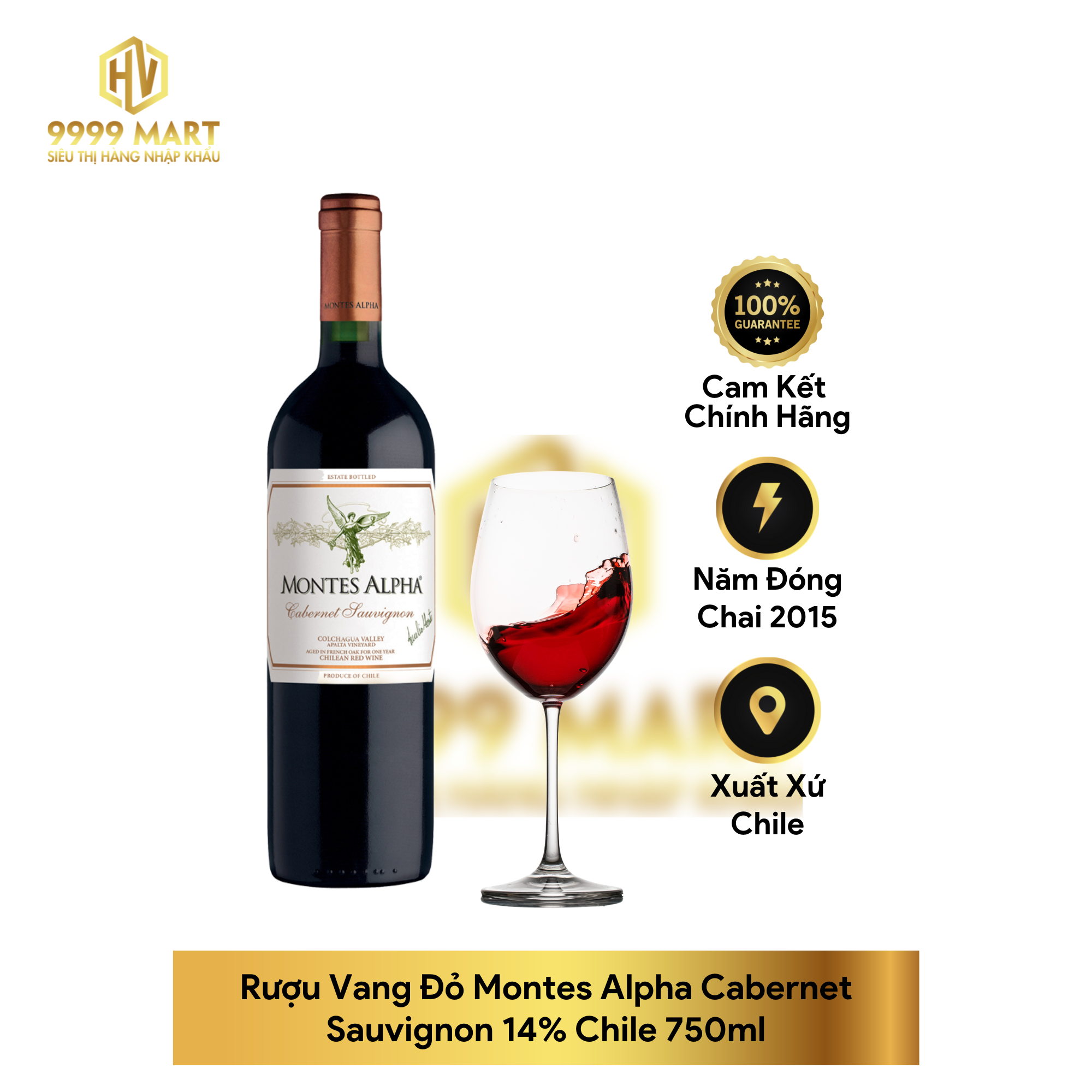 Rượu Vang Đỏ Montes Alpha Cabernet Sauvignon 14% Chile 750ml