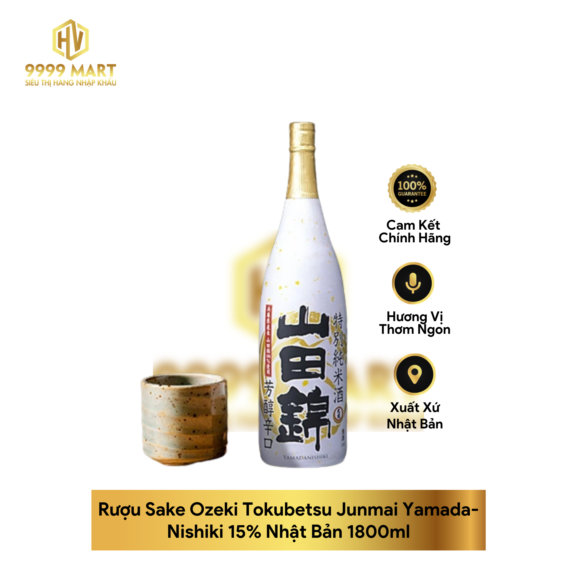 Rượu Sake Ozeki Tokubetsu Junmai Yamada-Nishiki 15% Nhật Bản 1800ml