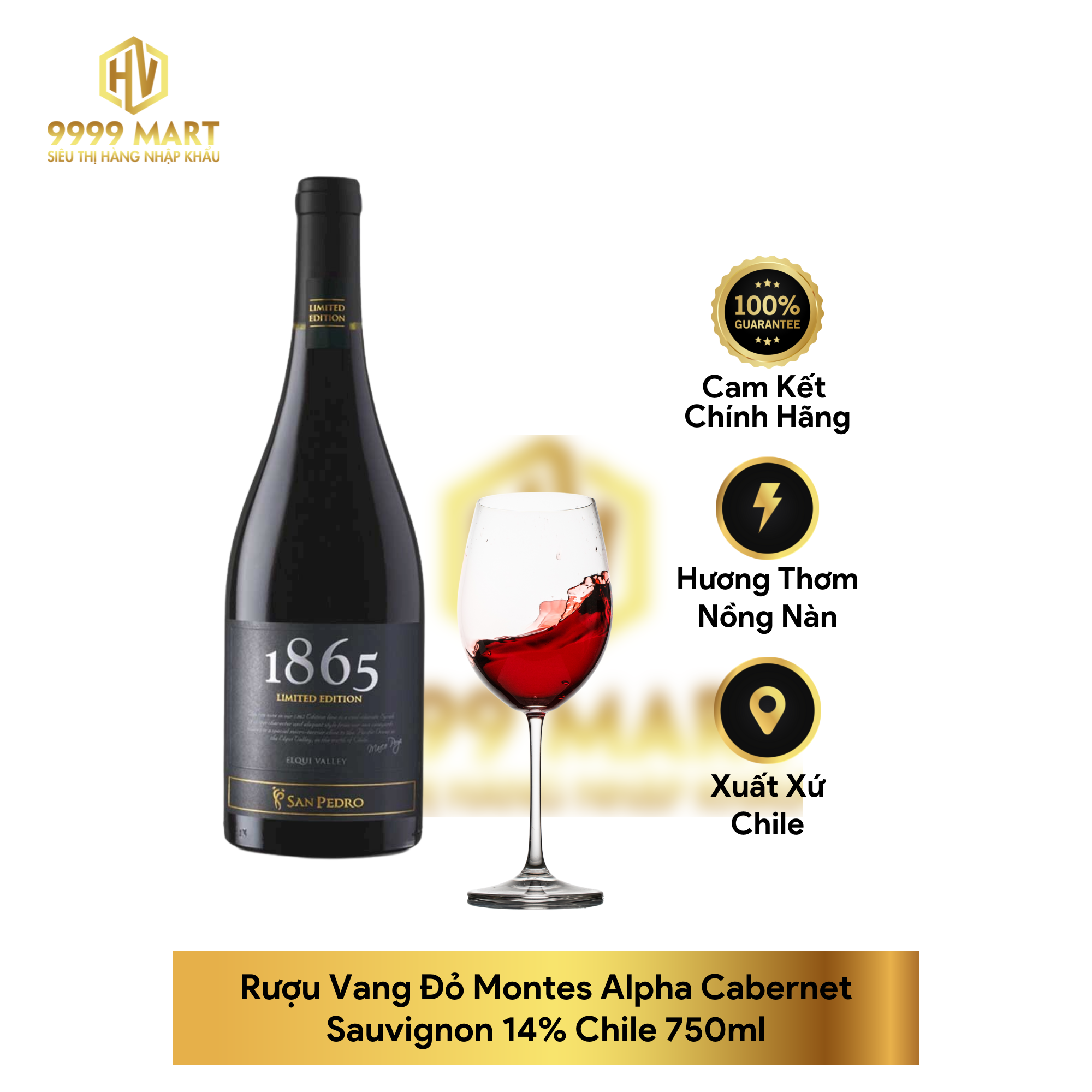 Rượu Vang Đỏ Chile 1865 Limited Edition Syrah 14% Chile 750ml