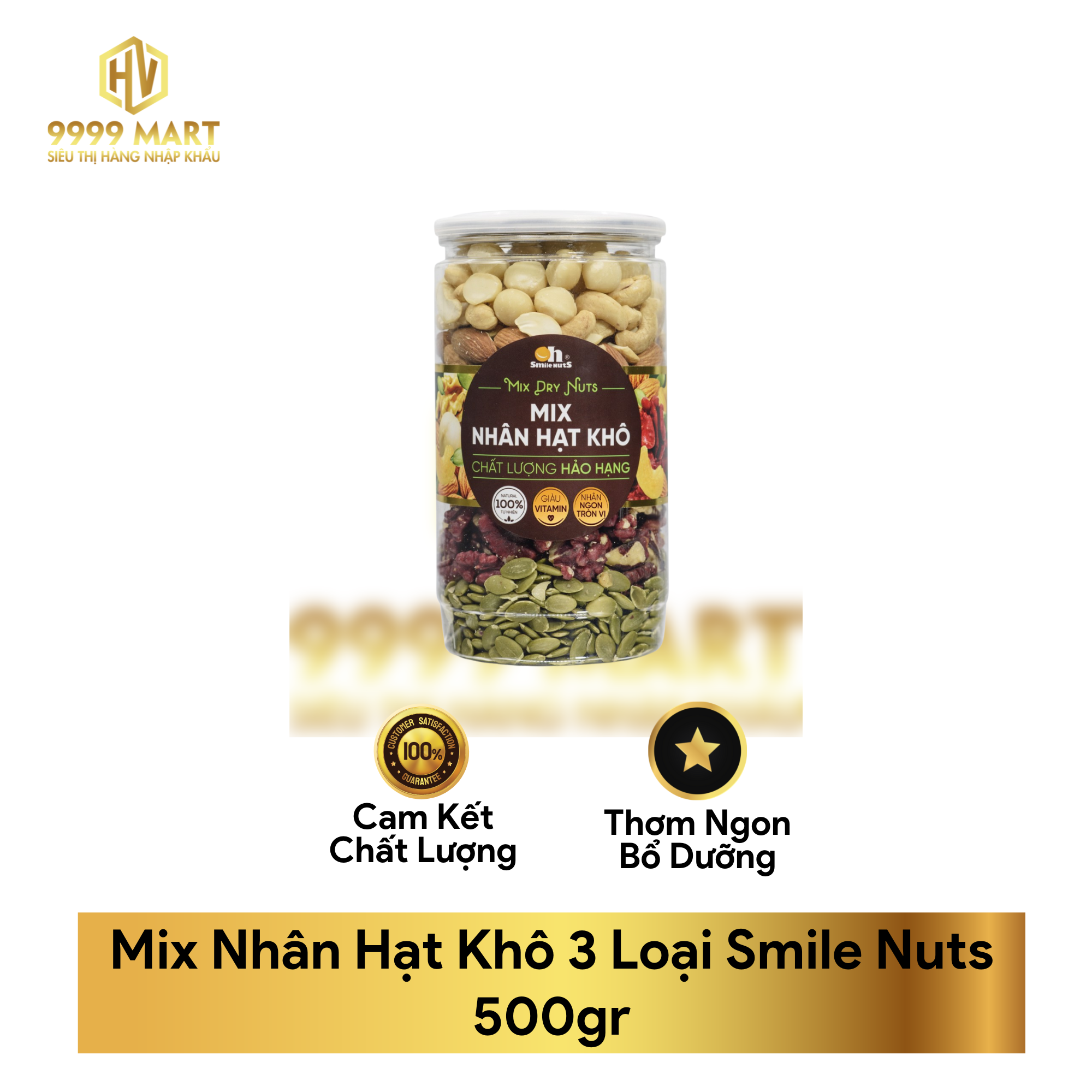 Mix Nhân Hạt Khô 3 Loại Smile Nuts 500gr