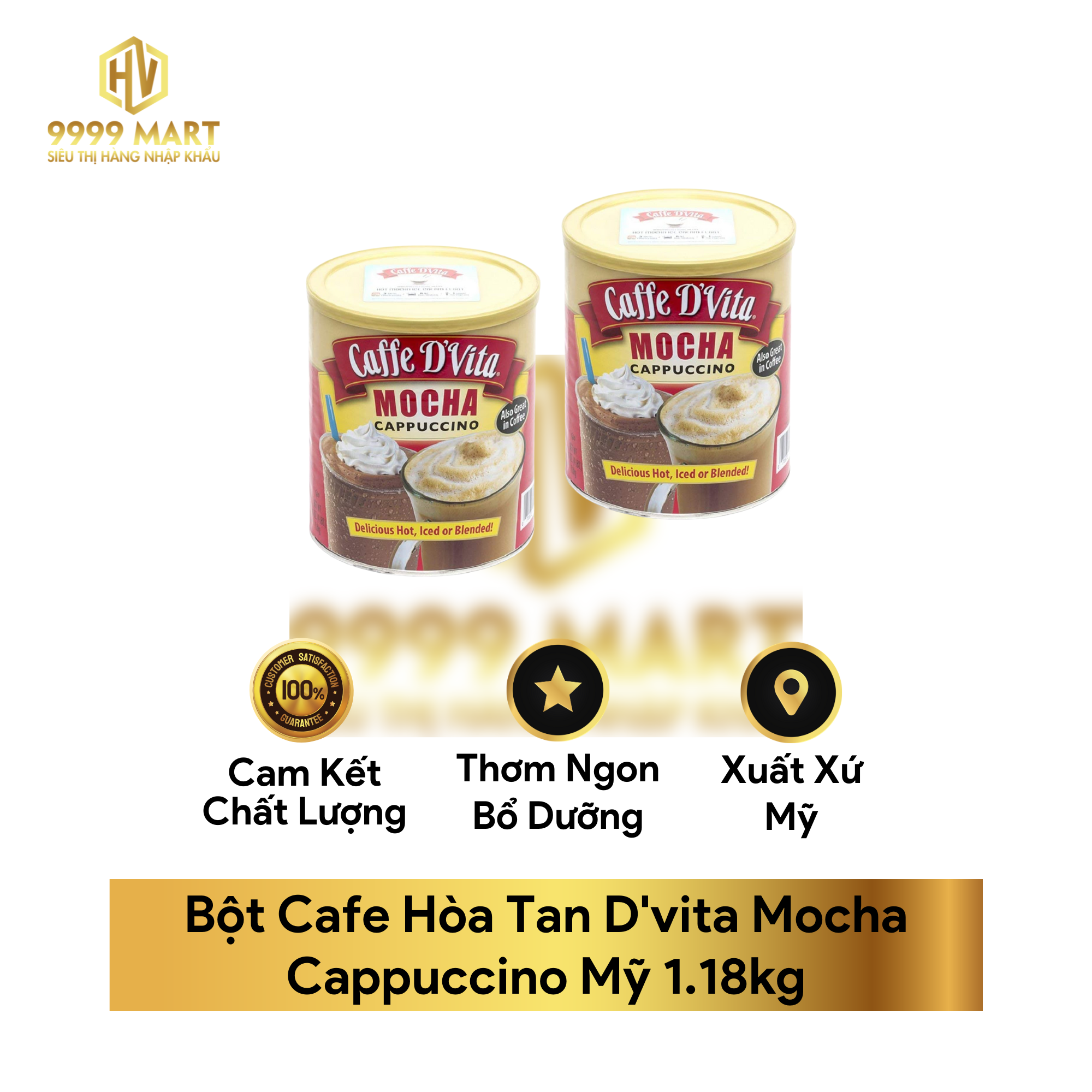 Bột Cafe Hòa Tan D'vita Mocha Cappuccino Mỹ 1.18kg