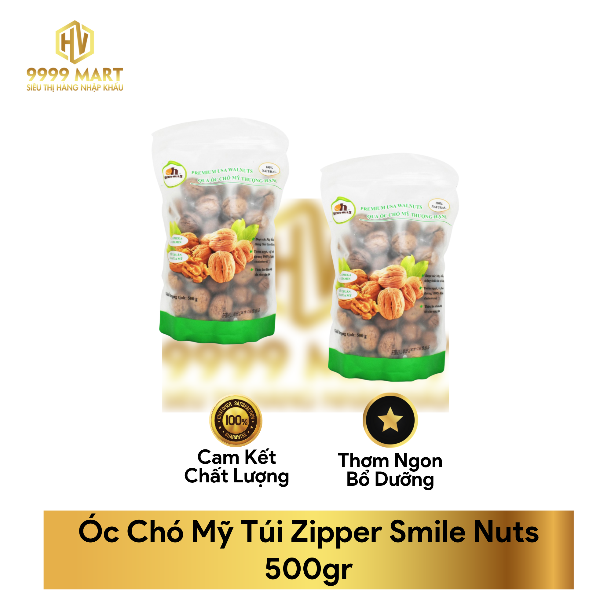 Óc Chó Mỹ Túi Zipper Smile Nuts 500gr