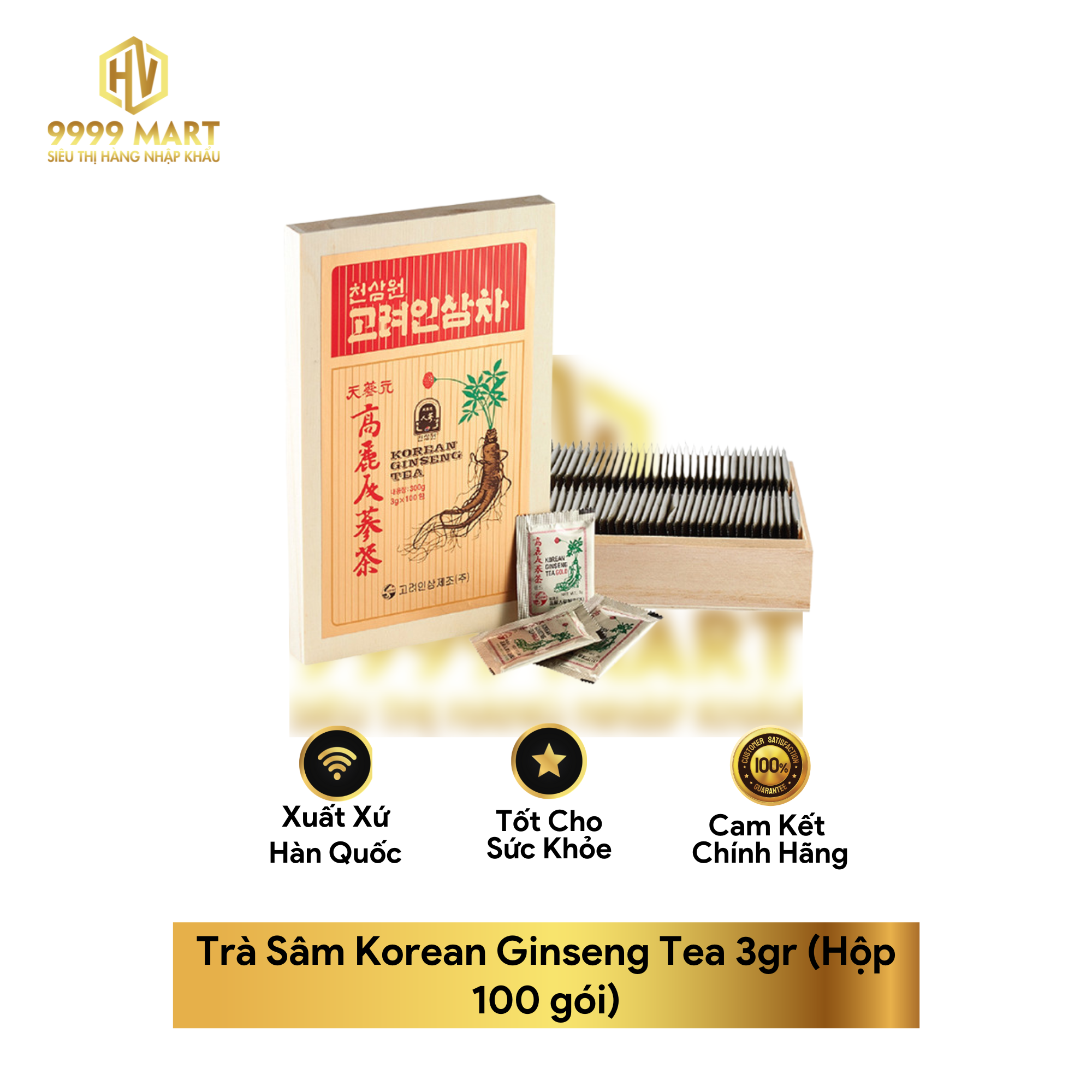 Trà Sâm Korean Ginseng Tea 3gr (Hộp 100 gói)