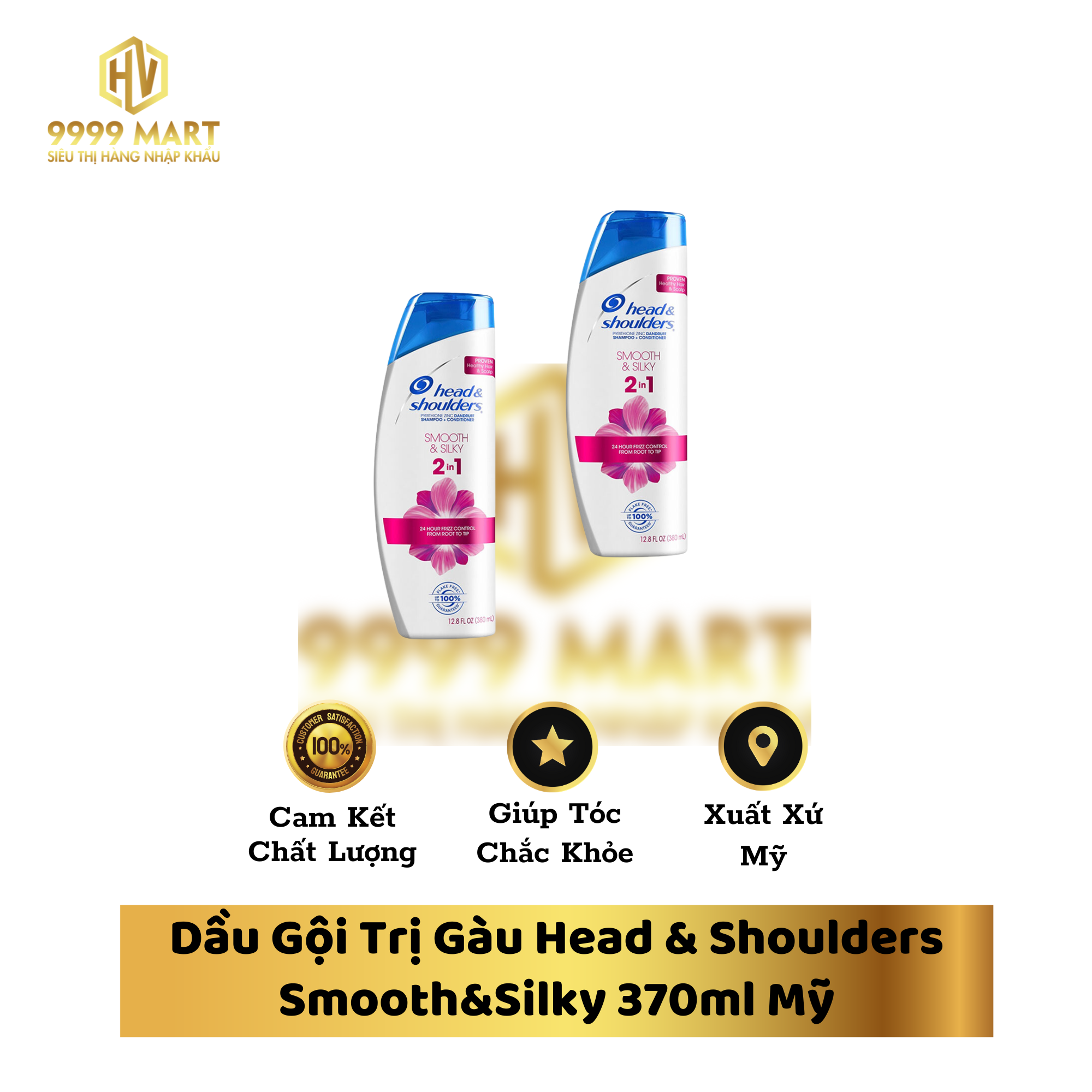 Dầu Gội Trị Gàu Head & Shoulders Smooth&Silky 370ml Mỹ