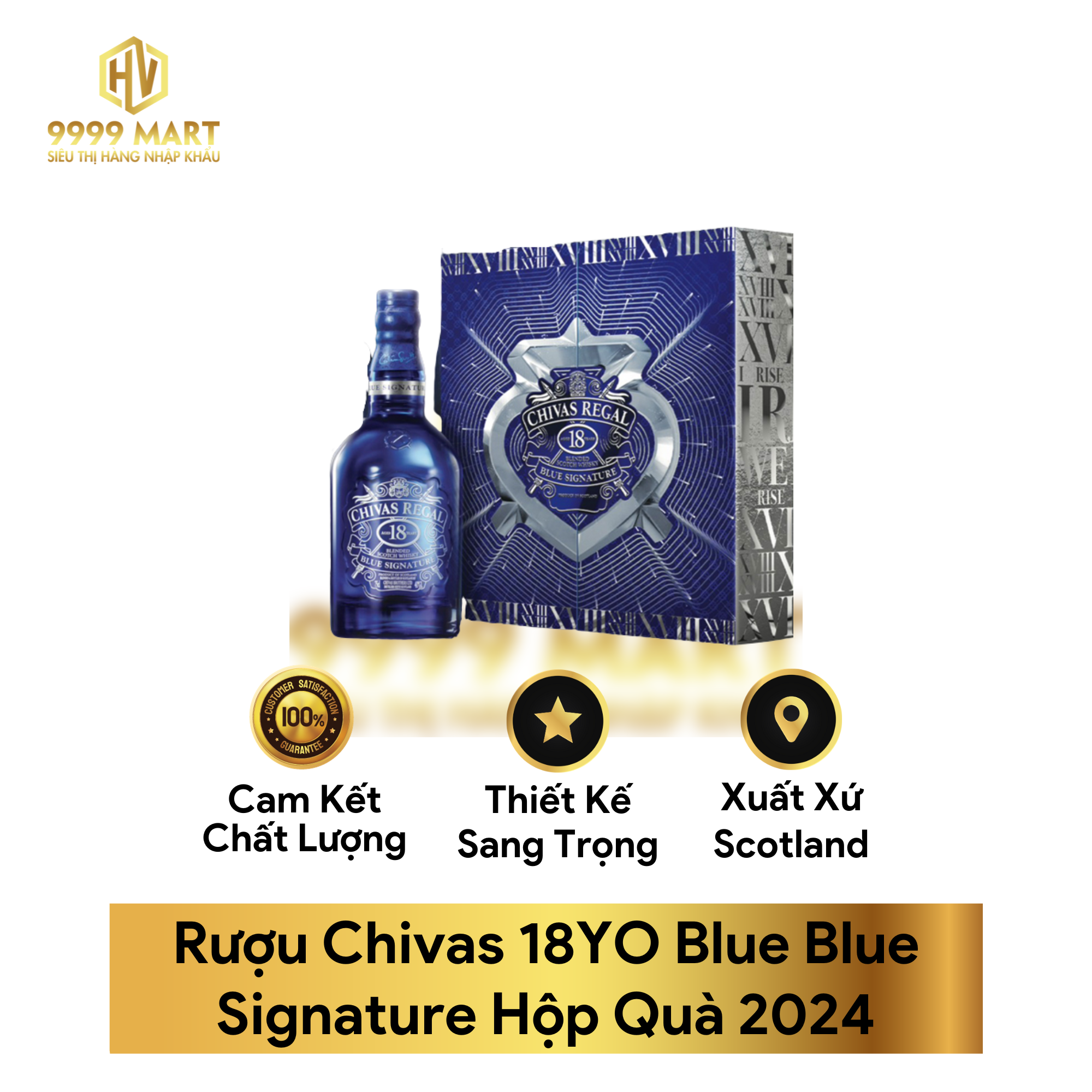 Rượu Chivas 18YO Blue Blue Signature Hộp Quà 2024