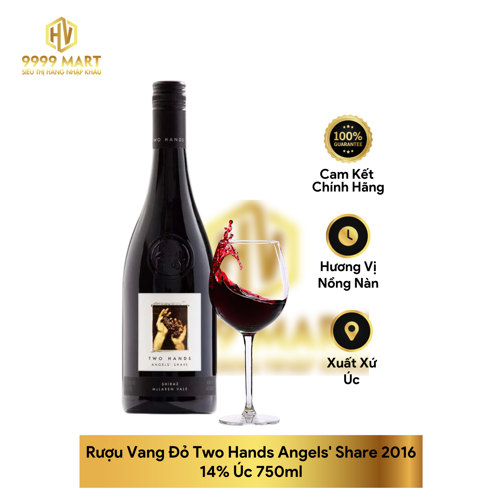 Rượu Vang Đỏ Two Hands Angels' Share 2016 14% Úc 750ml