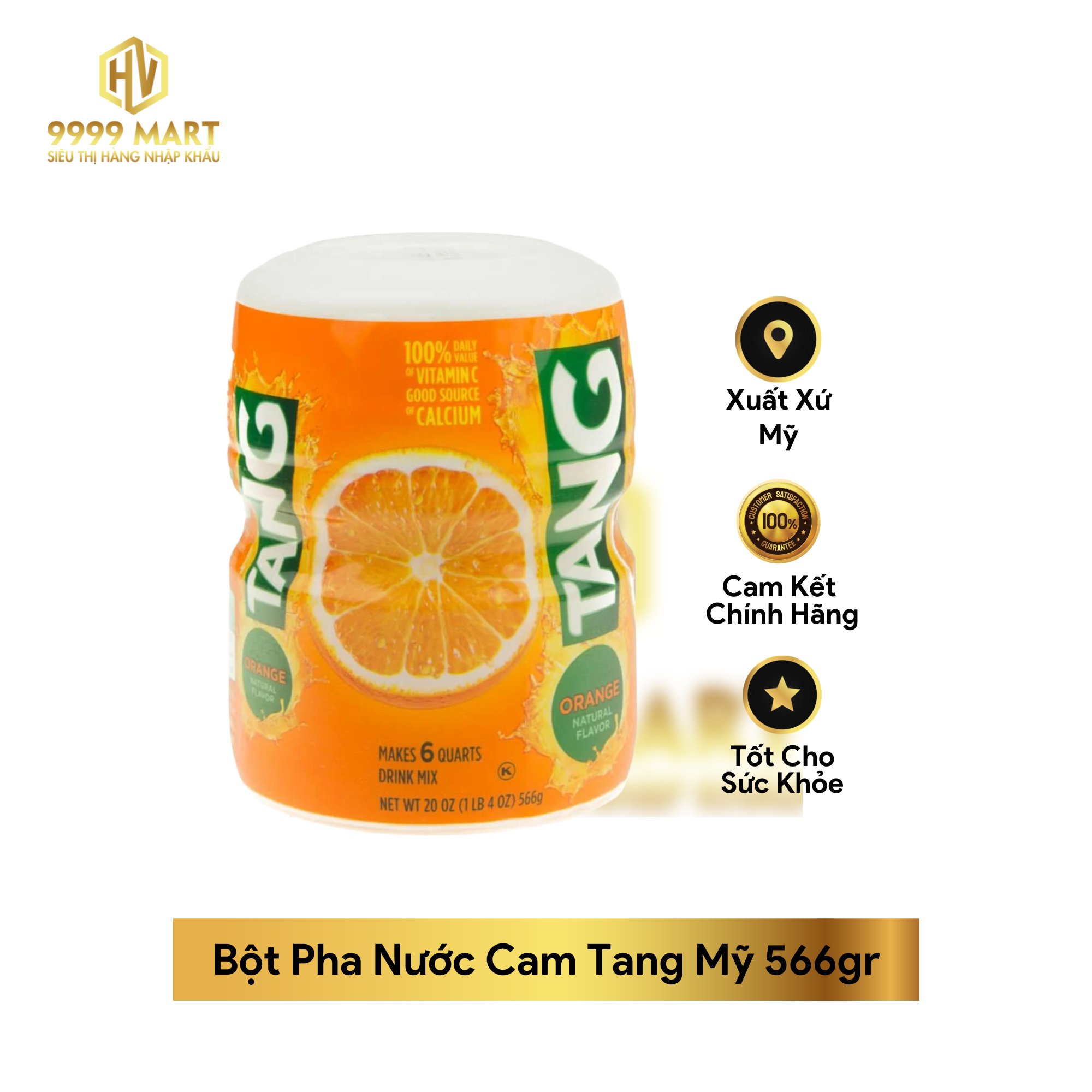 Bột Pha Nước Cam Tang Mỹ 566gr