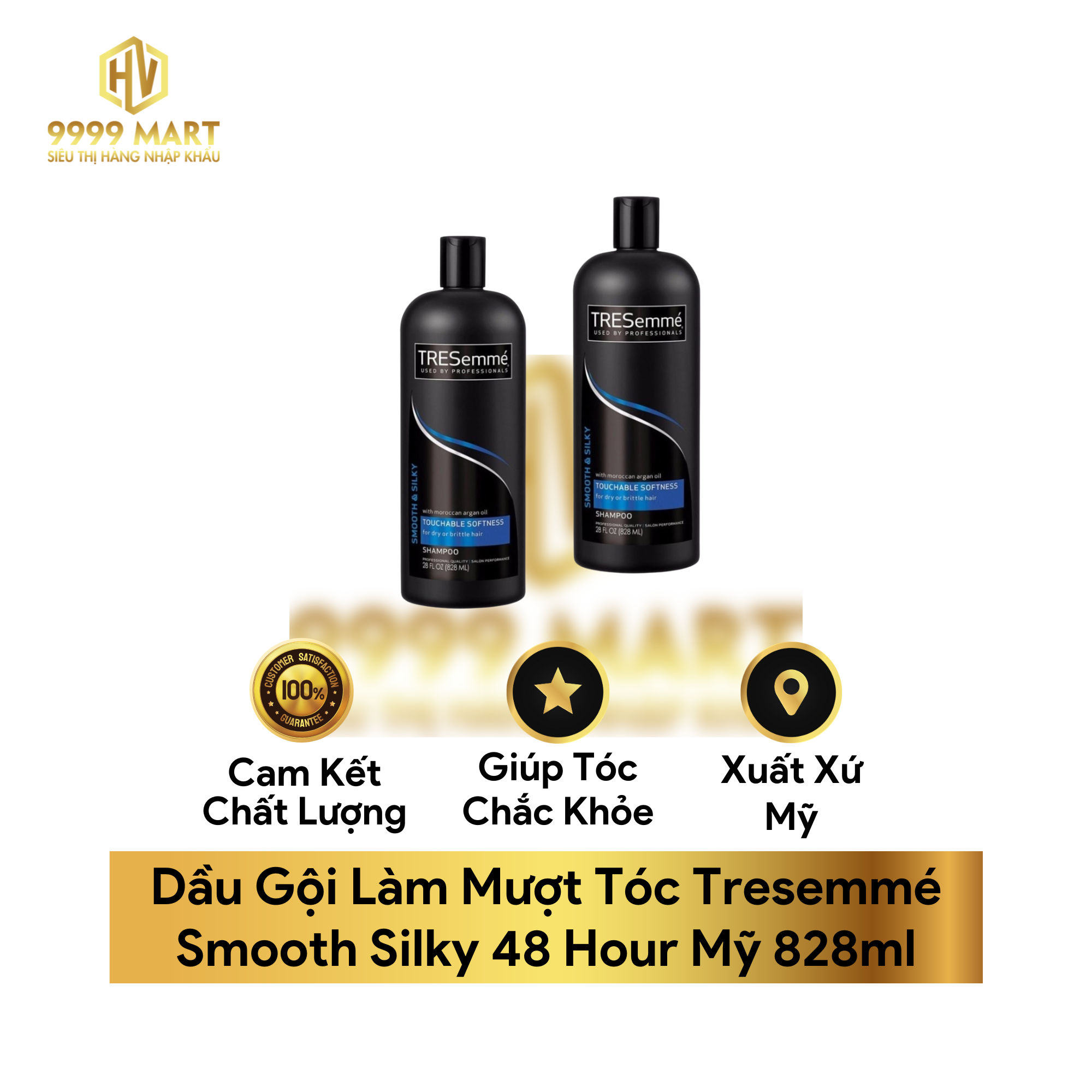 Dầu Gội Làm Mượt Tóc Tresemmé Smooth Silky 48 Hour Mỹ 828ml