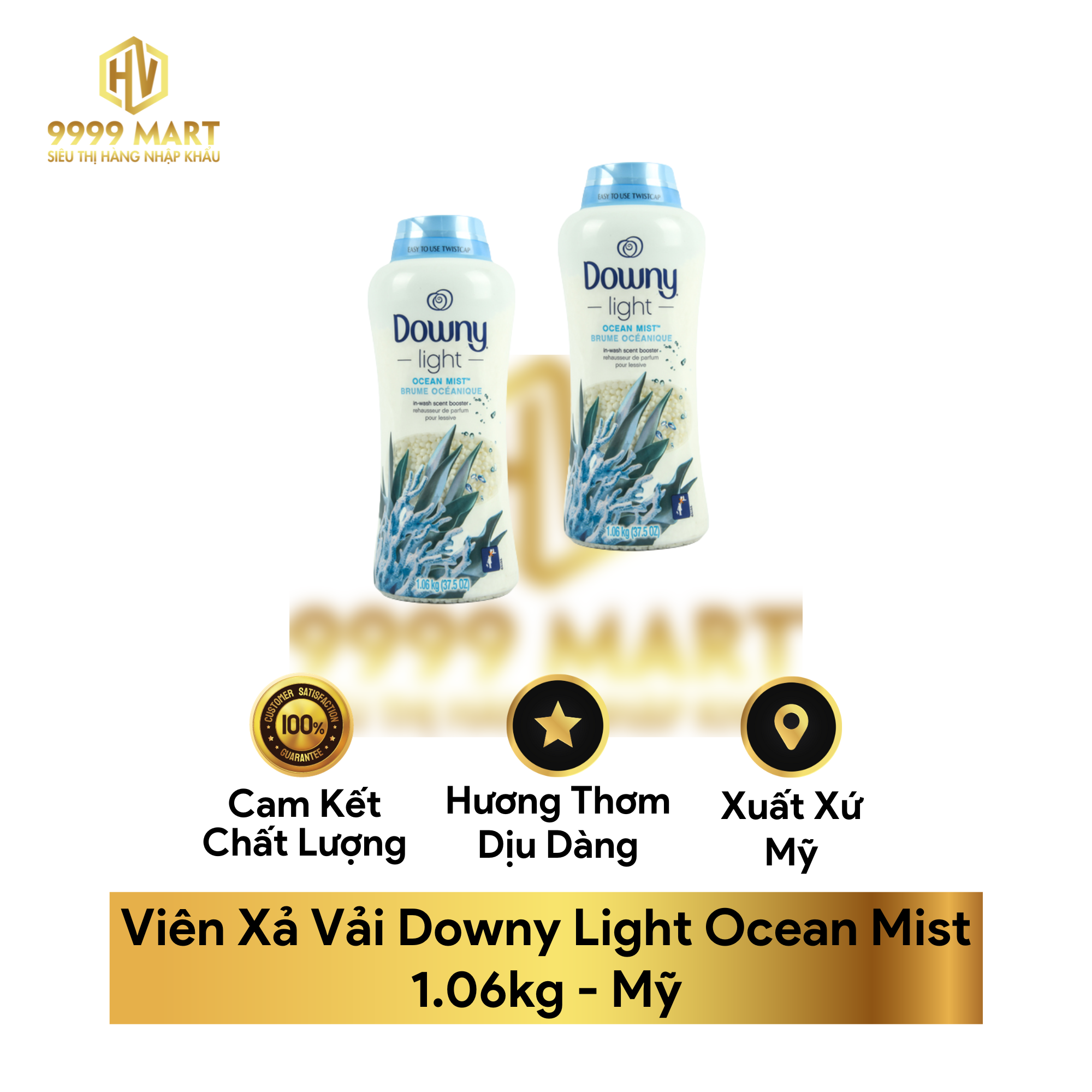 Viên Xả Vải Downy Light Ocean Mist 1.06kg Mỹ