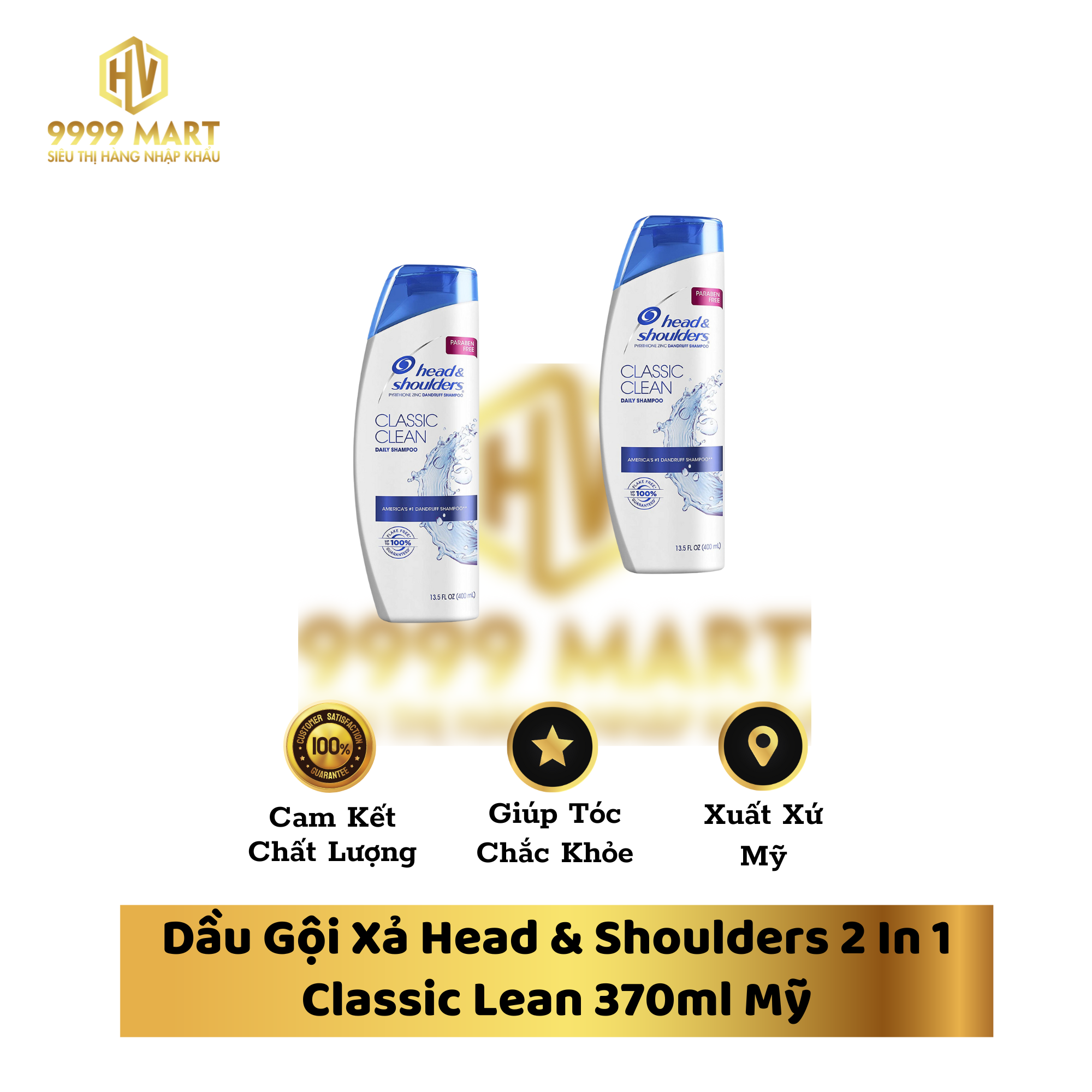 Dầu Gội Xả Head & Shoulders 2 In 1 Classic Lean 370ml Mỹ