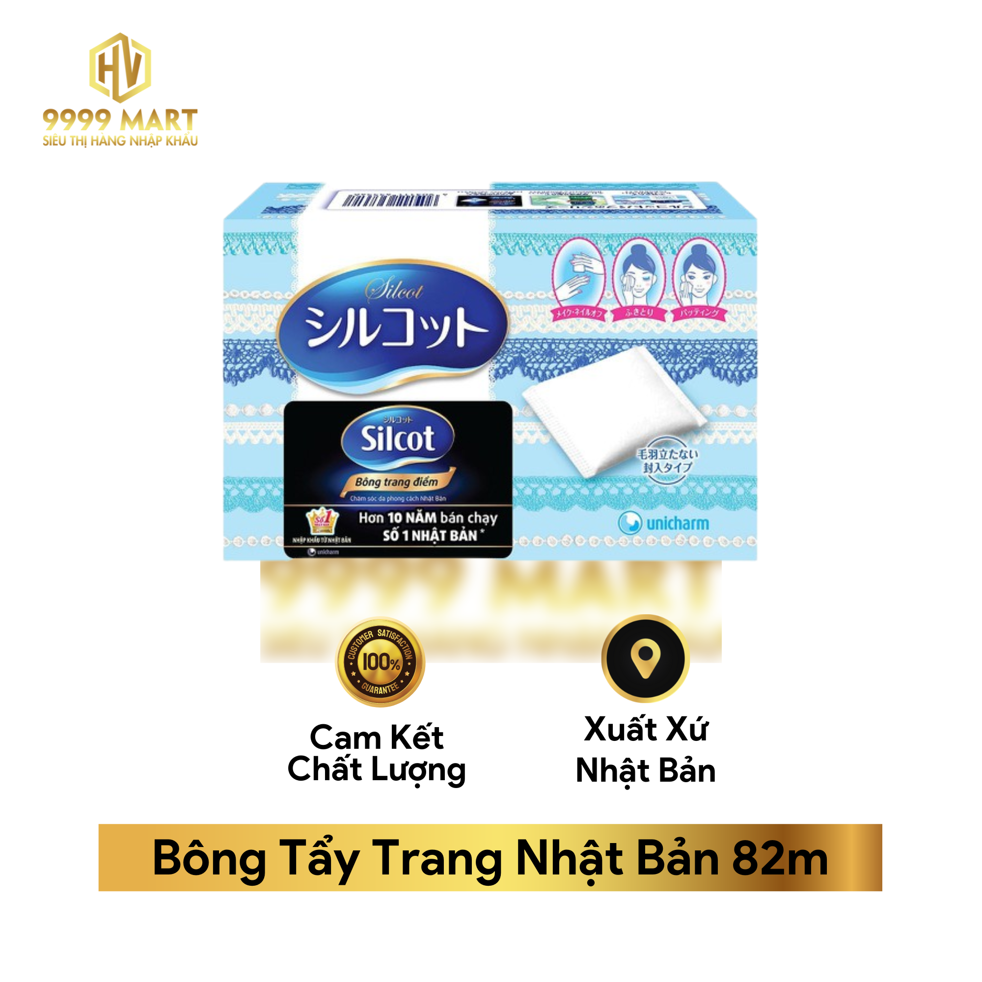 Bông Tẩy Trang Nhật Bản 82m