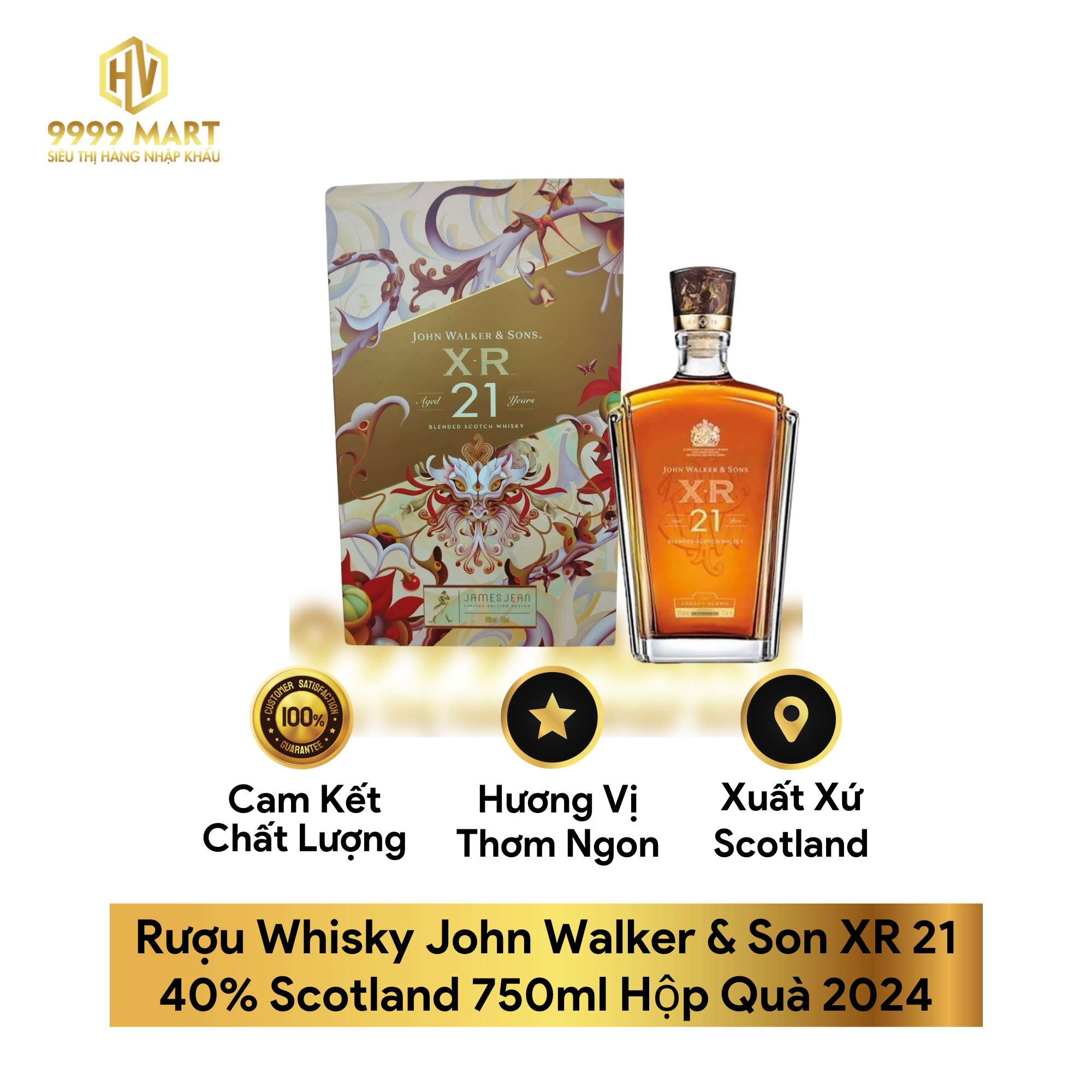 Rượu Whisky John Walker & Son XR 21 40% Scotland 750ml Hộp Quà 2024