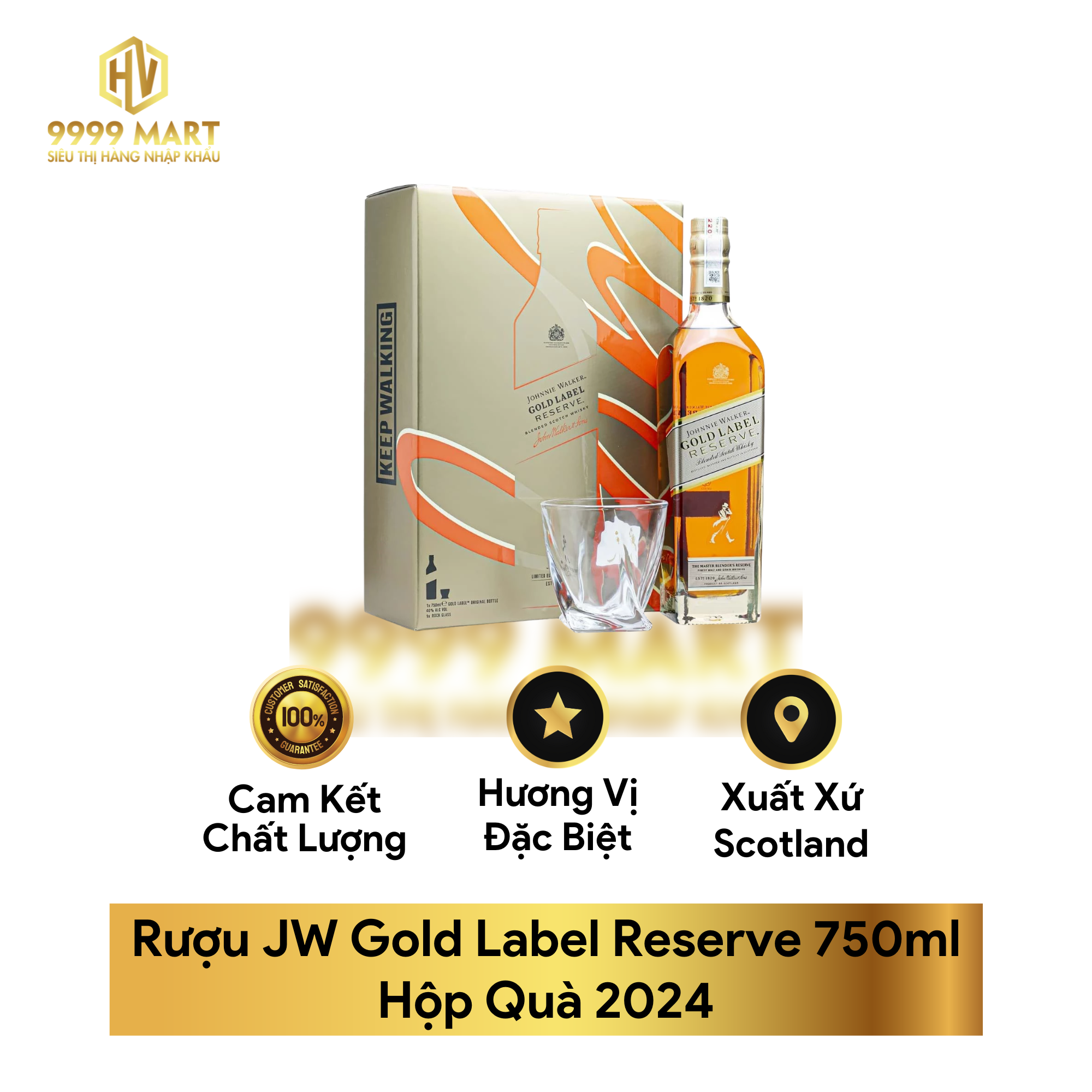 Rượu JW Gold Label Reserve 750ml Hộp Quà 2024