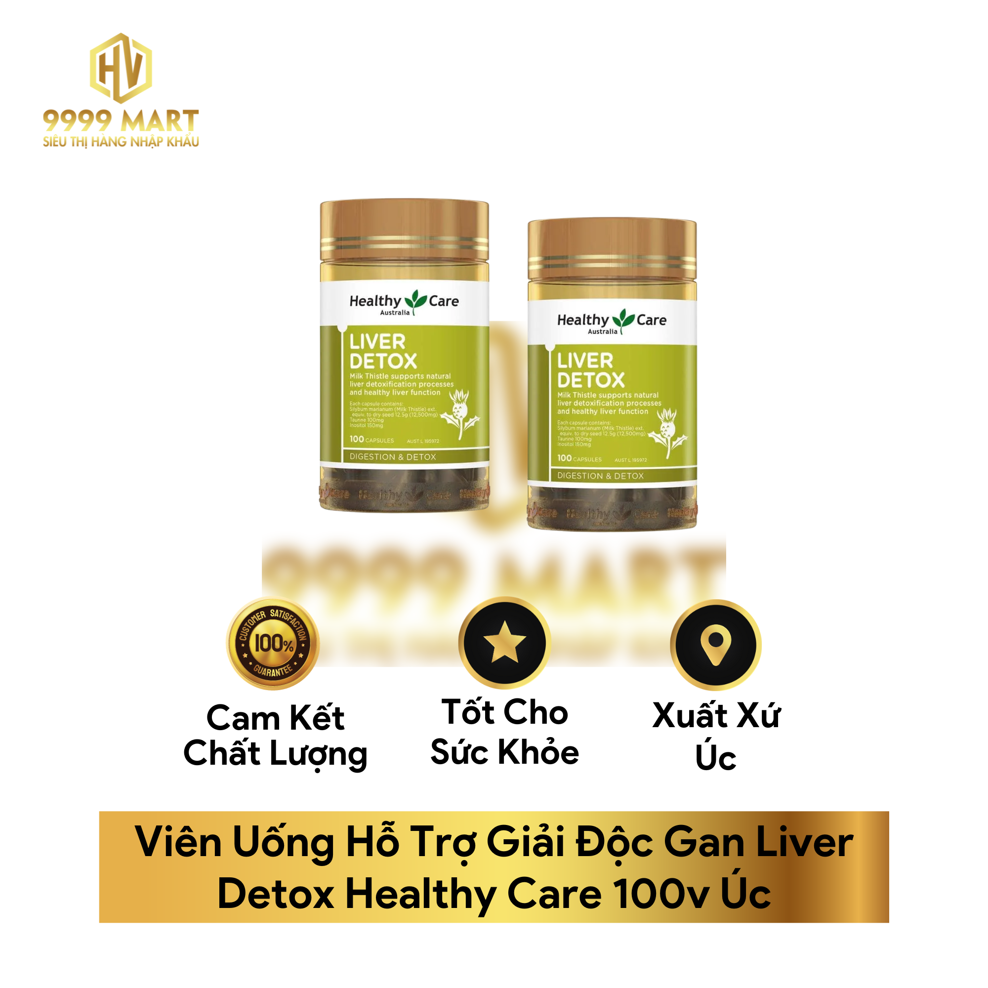 Viên Uống Hỗ Trợ Giải Độc Gan Liver Detox Healthy Care 100v Úc