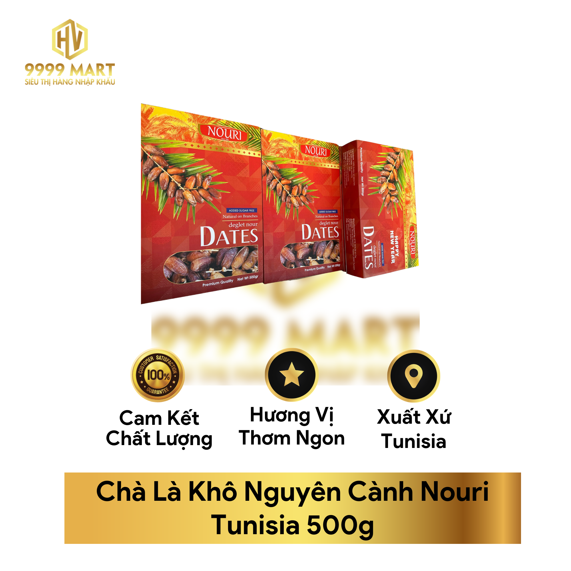 Chà Là Khô Nguyên Cành Nouri Tunisia 500g