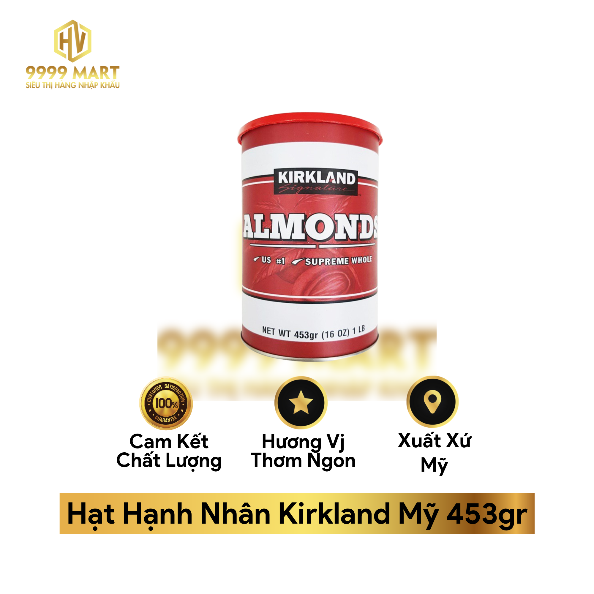 Hạt Hạnh Nhân Kirkland Mỹ 453gr